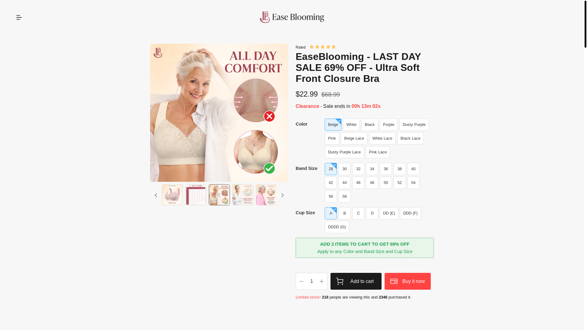 website screenshot of https://easeblooming.com/