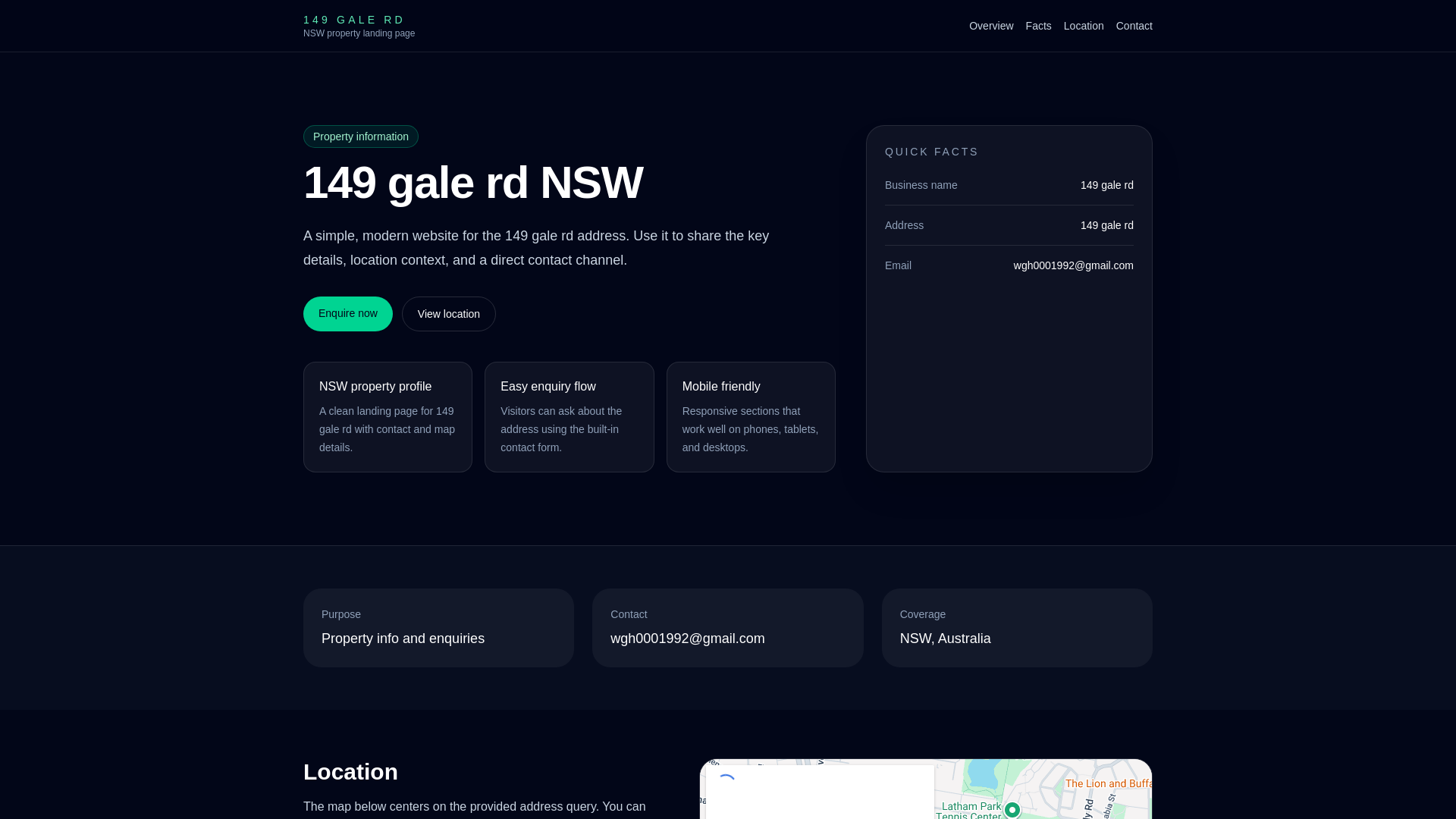website screenshot of https://149-gale-rd-2d06ded8-9c2a-489f-9114-daf12a6111f8-nestweb.pages.dev/