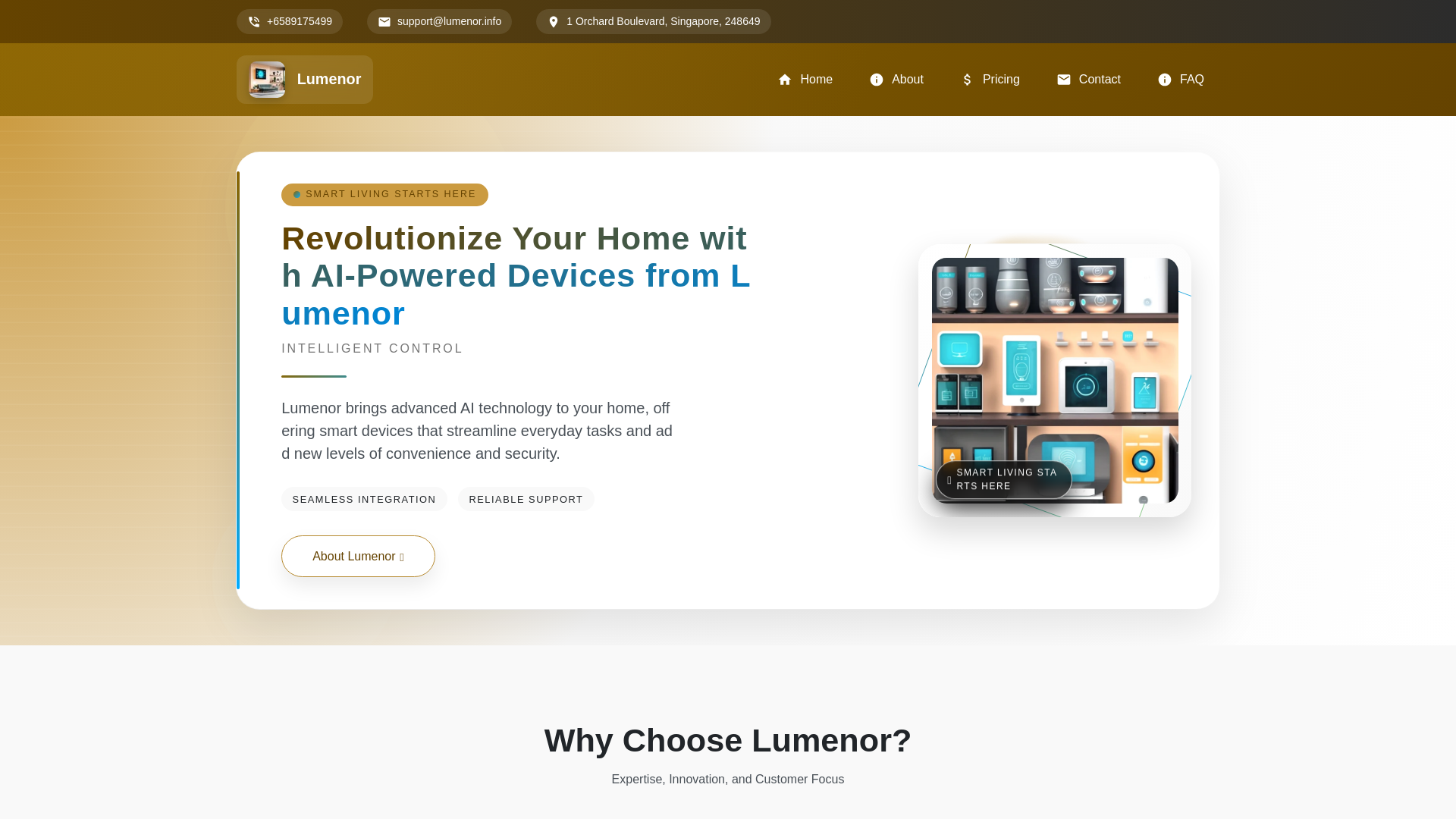website screenshot of https://lumenor.info/