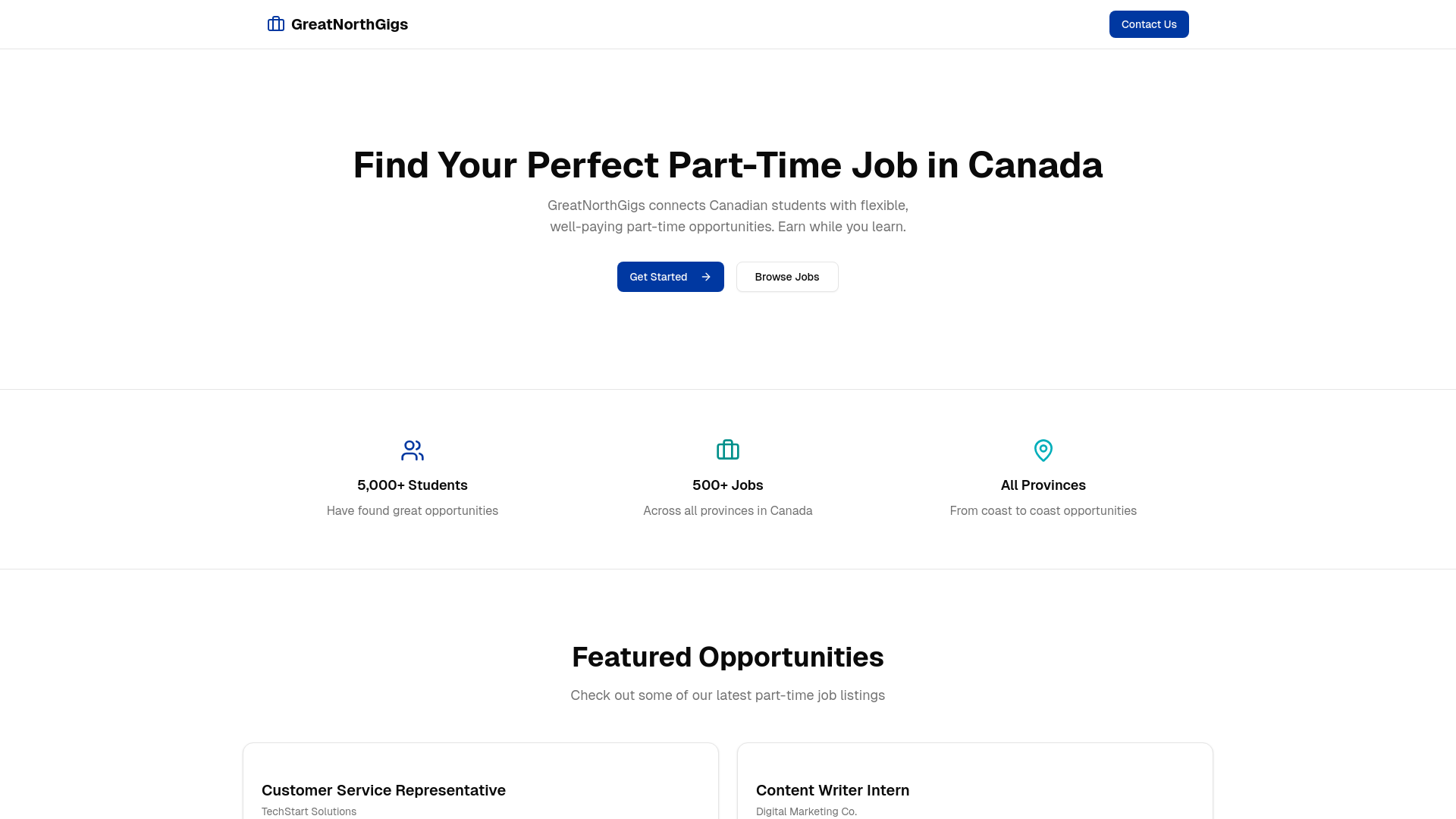 website screenshot of https://greatnorthgigs.com/