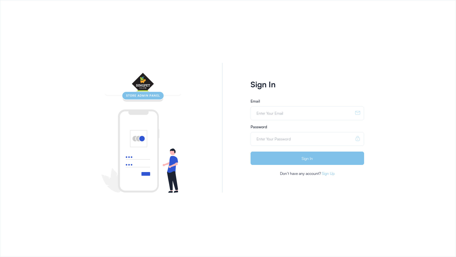 website screenshot of https://singpet-uc-adminpanel.pages.dev/