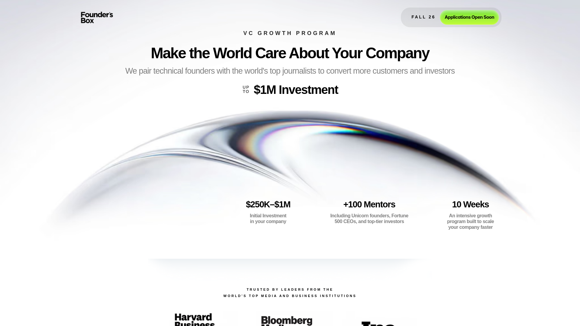 website screenshot of https://foundersboxmiami.com/
