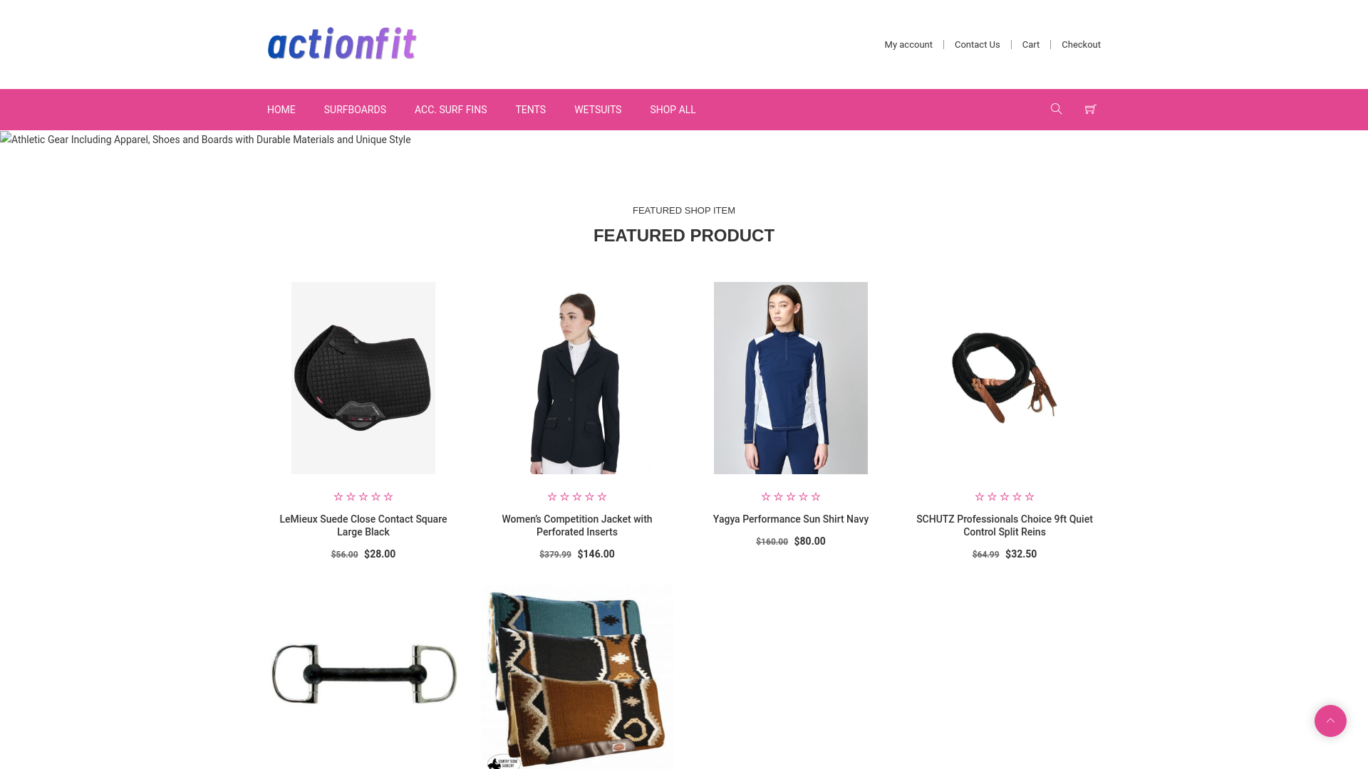 website screenshot of https://actionfit.shop/