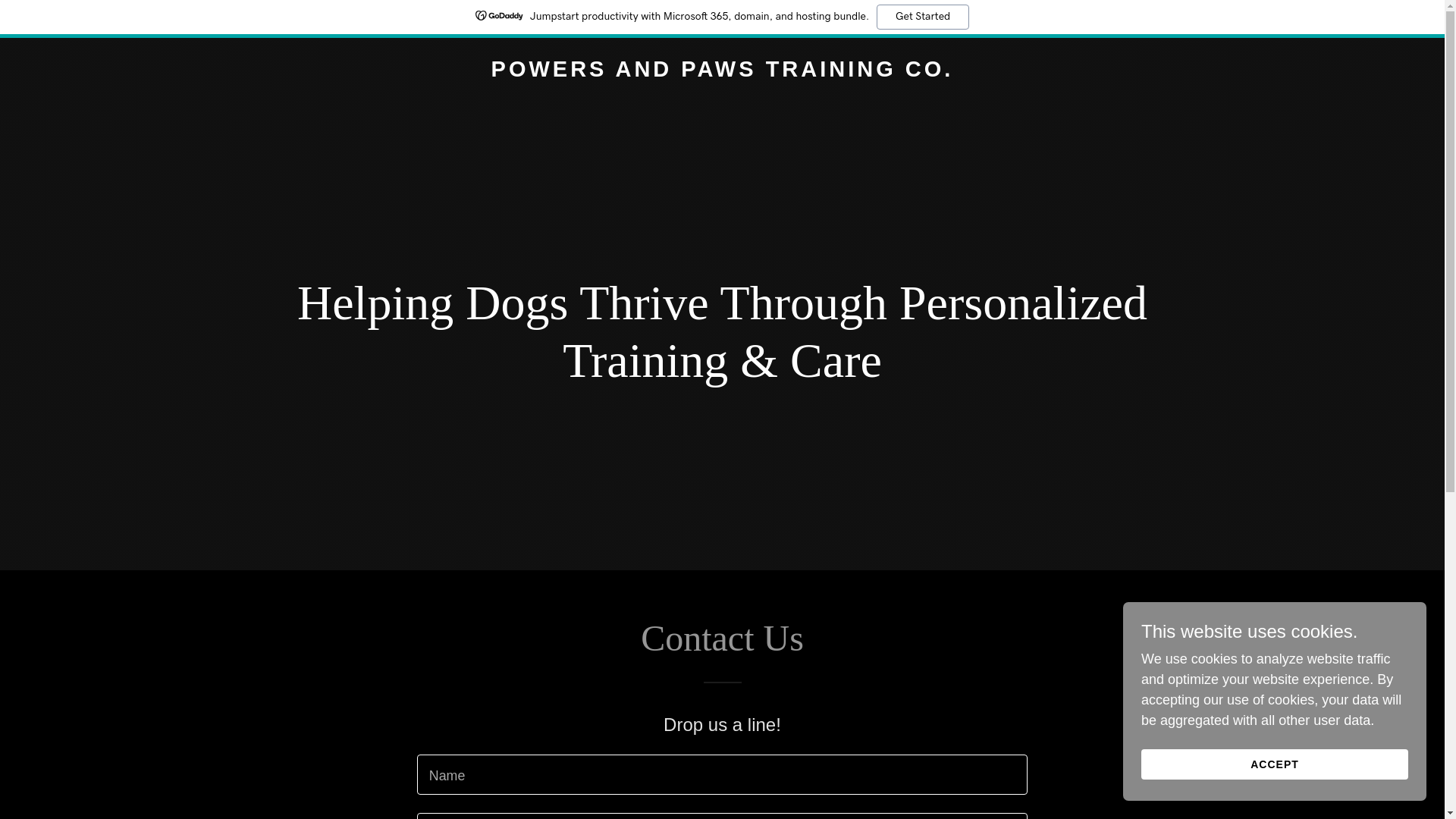 website screenshot of https://powersandpaws.com/