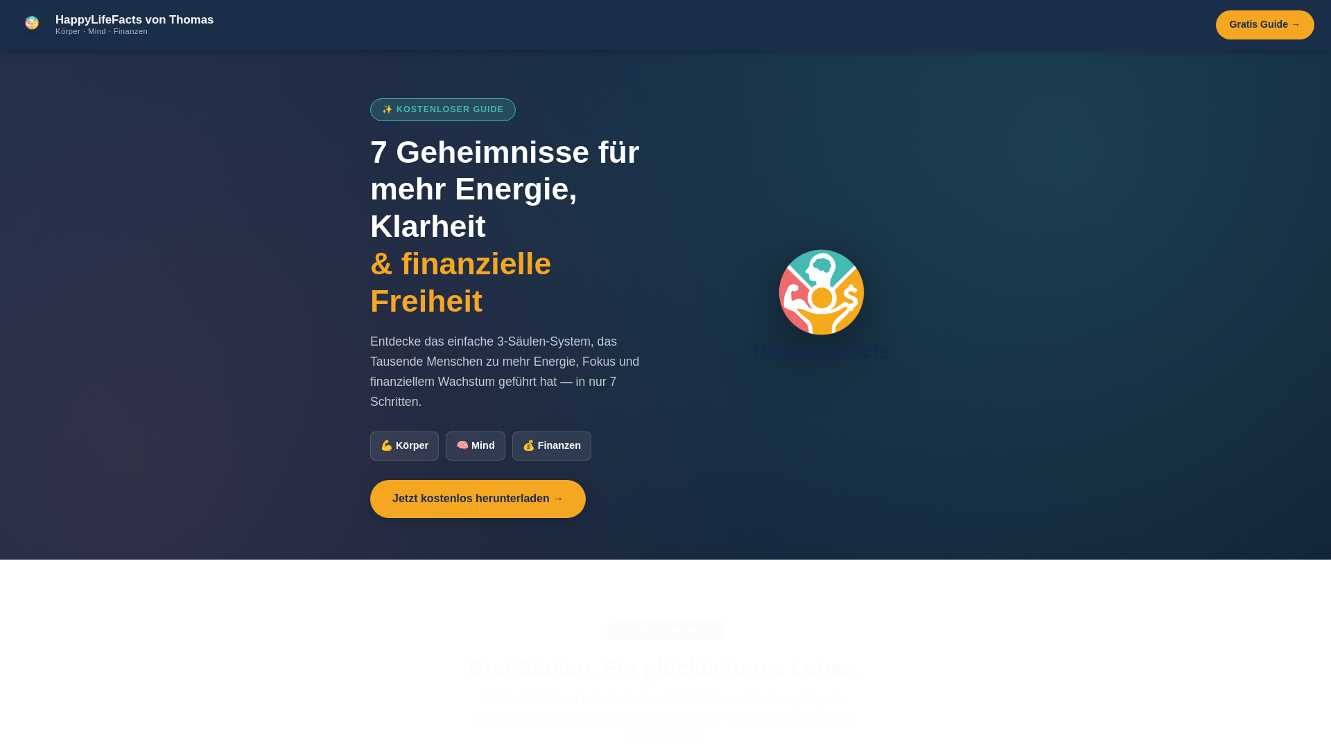 website screenshot of https://happylifefacts.de/