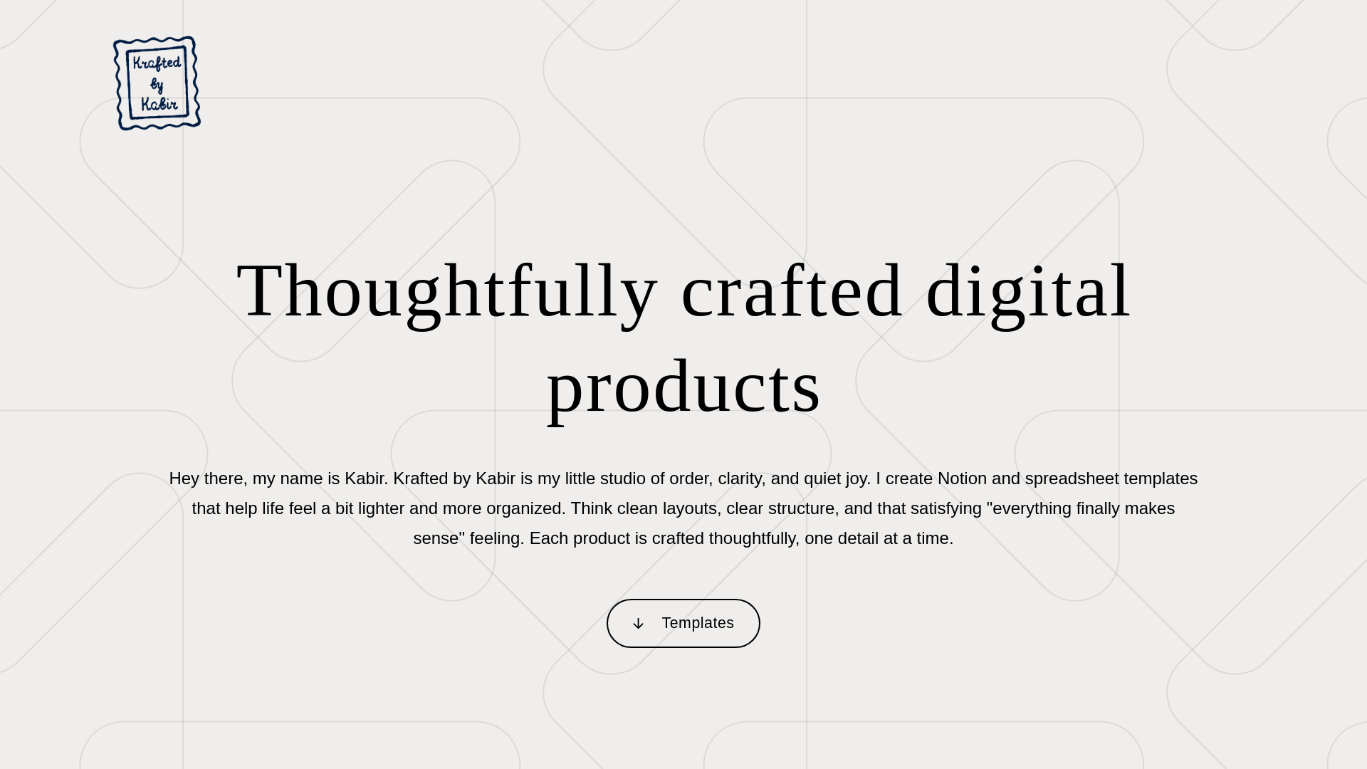 website screenshot of https://kraftedbykabir.tech