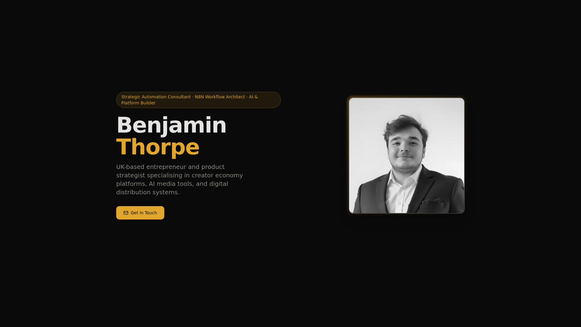 website screenshot of https://benthorpe.io/