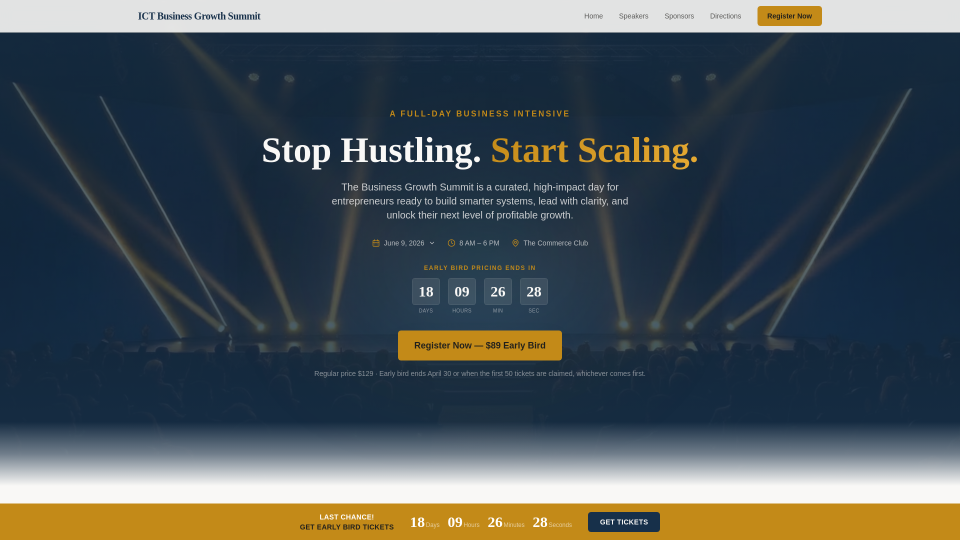 website screenshot of https://ictbusinessgrowthsummit.com/