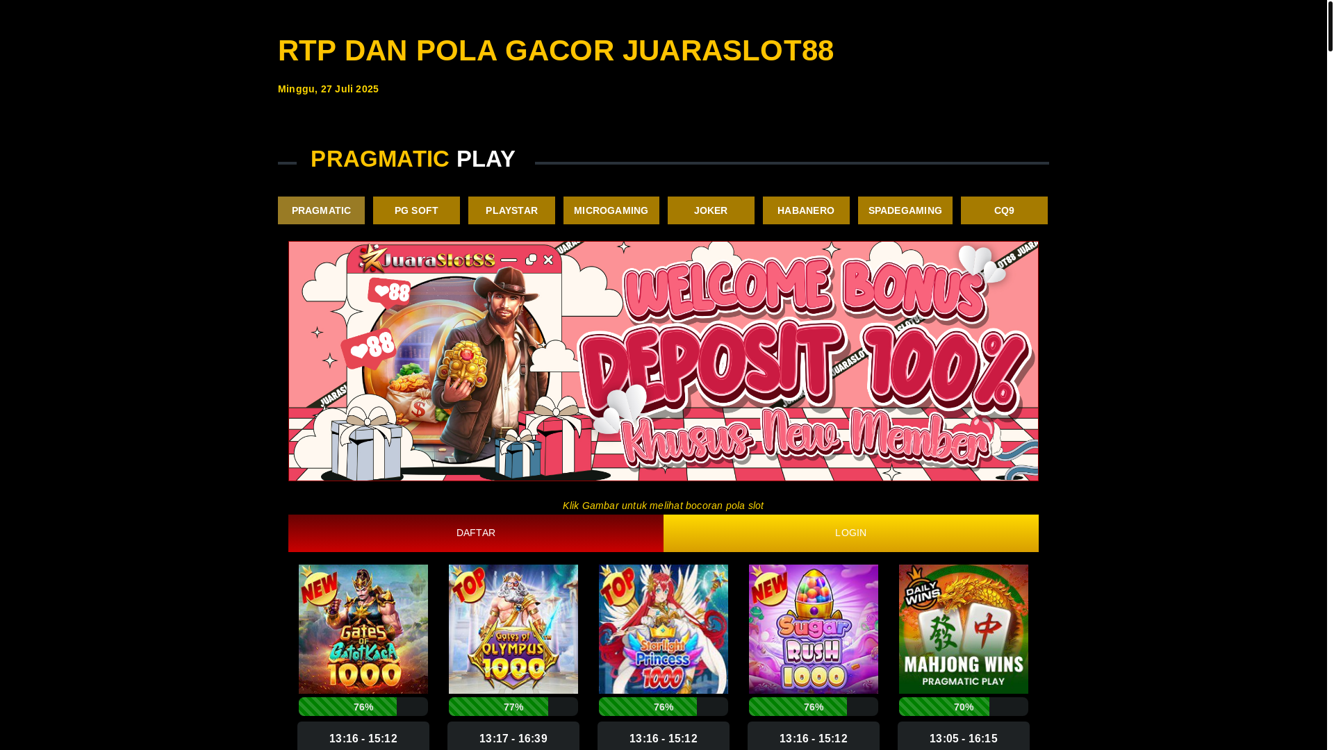 website screenshot of https://rtpjuaraslot88jujur.xyz/