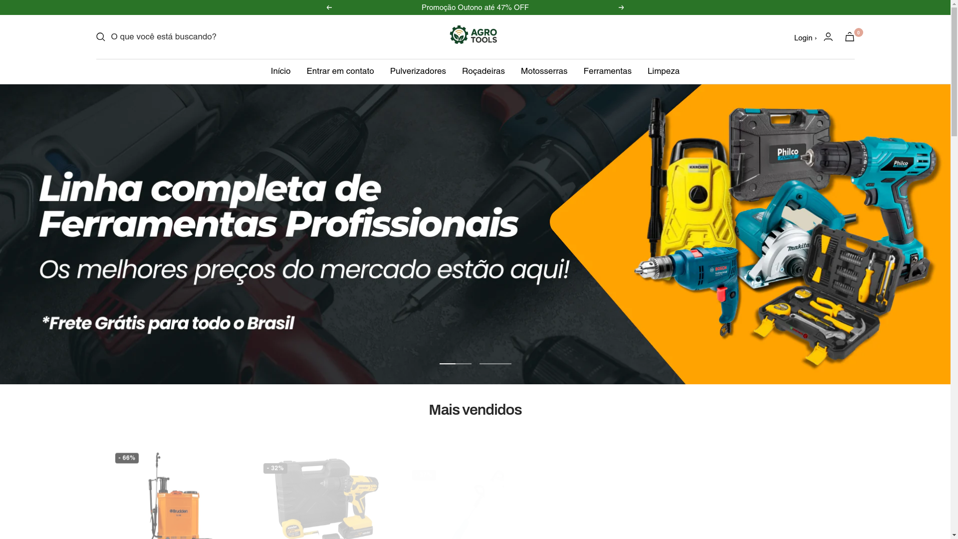 website screenshot of https://lojasagrotools.com/