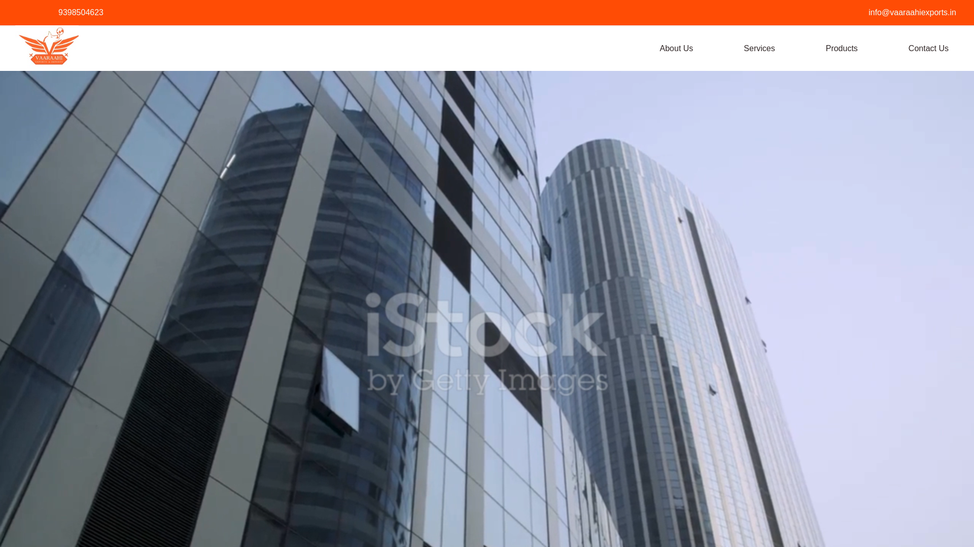 website screenshot of https://vaaraahiexports.in/