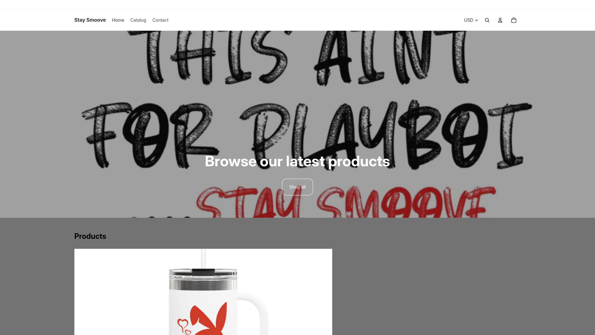 website screenshot of https://staysmoovemerch.com/