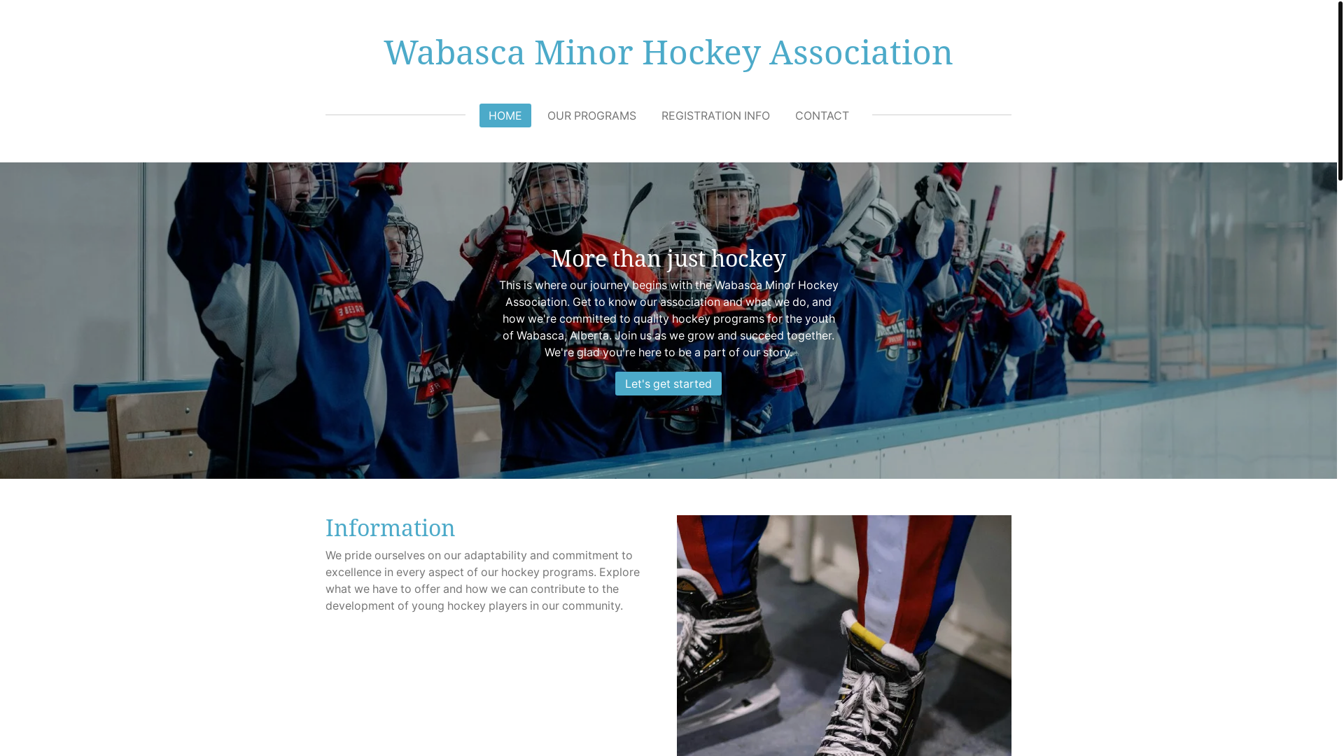 website screenshot of https://wabascaminorhockeyassociation.com/