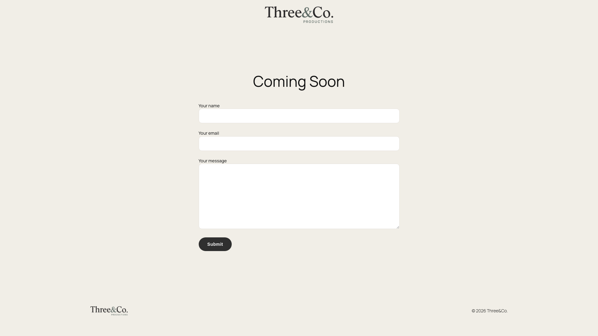 website screenshot of https://threeand.co/