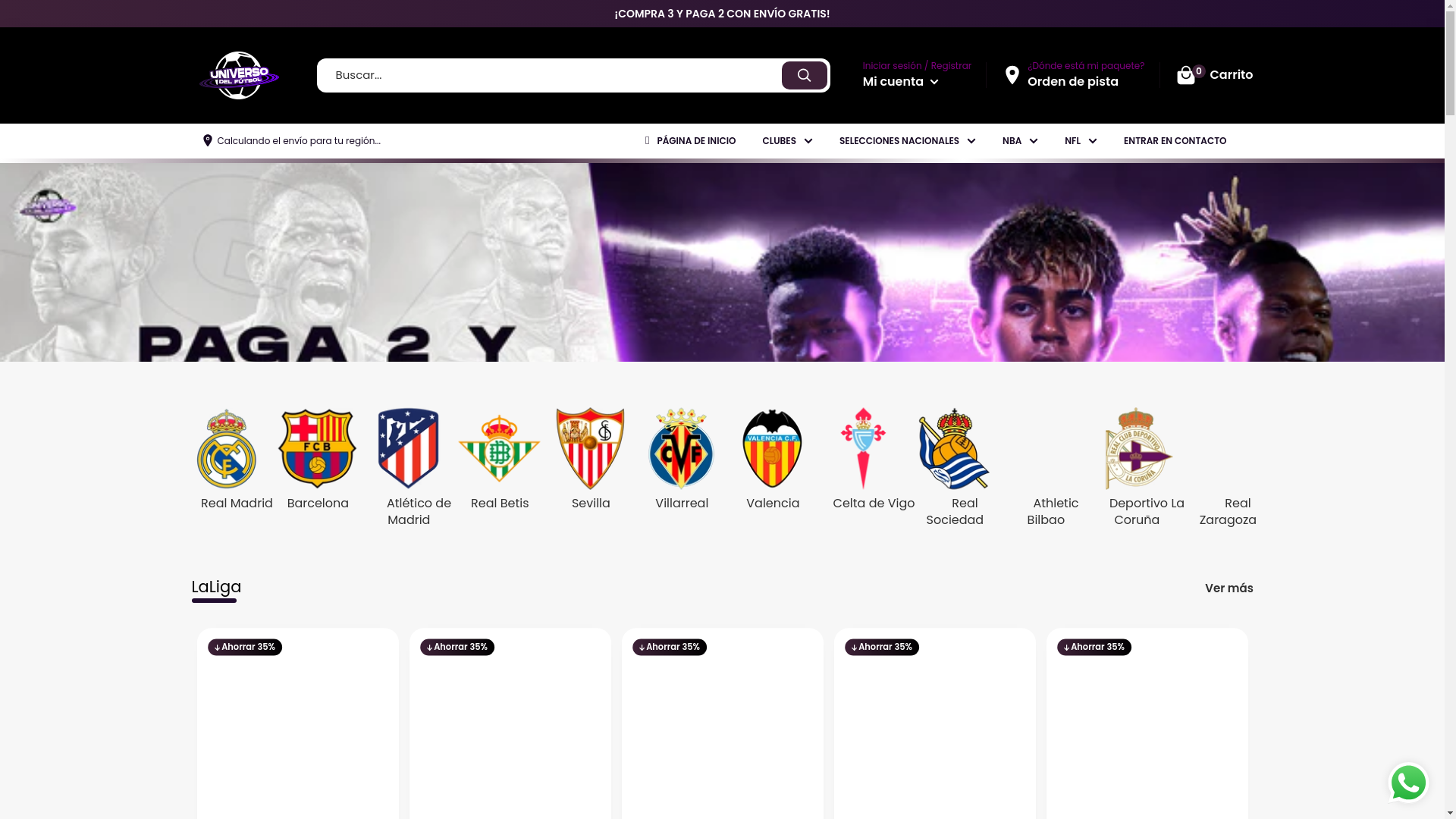 website screenshot of https://universodelfutbol.com/