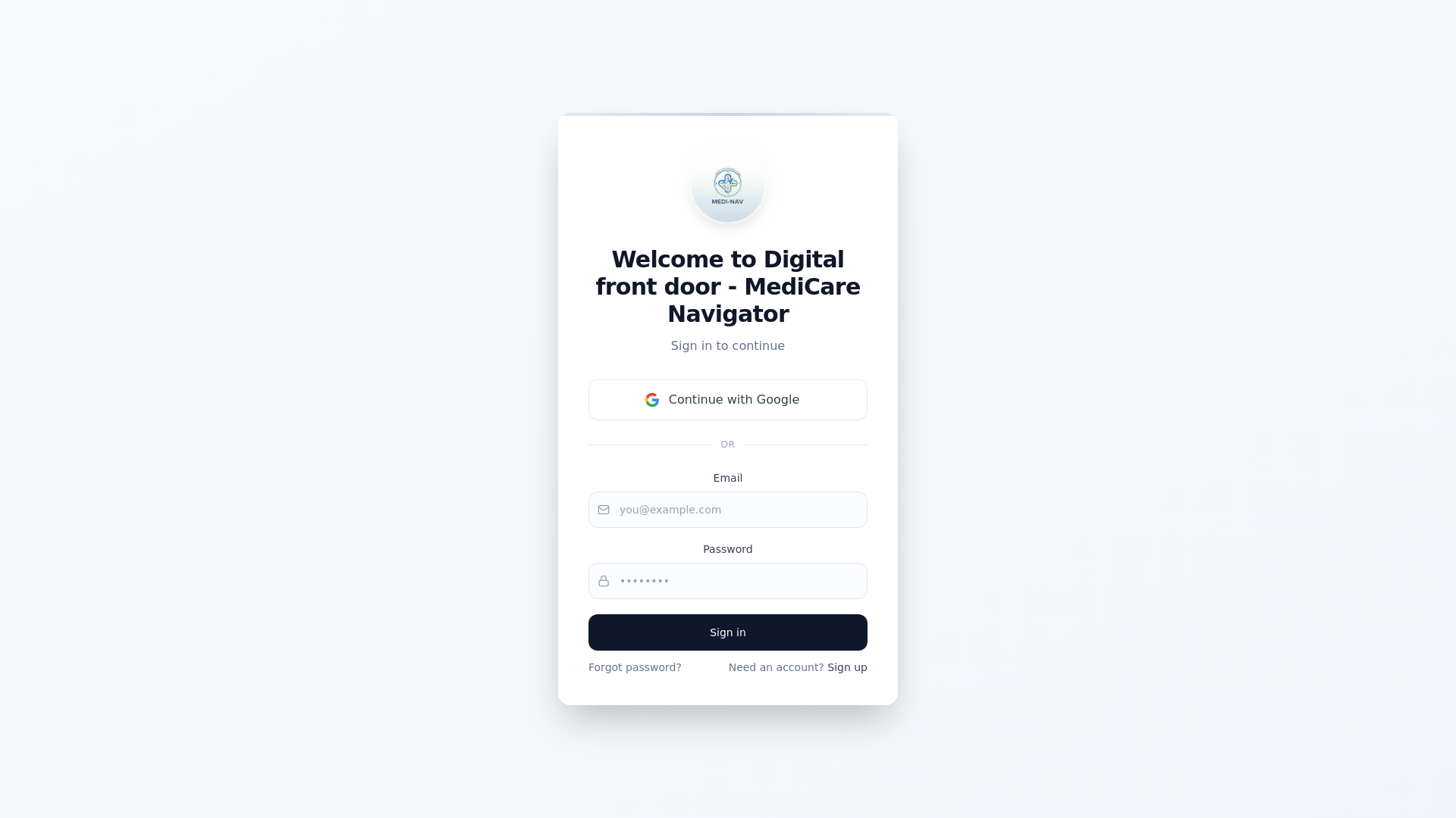website screenshot of https://digitalfrontdoor.online/