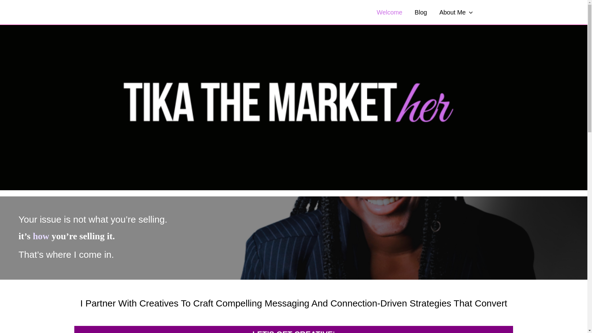 website screenshot of https://tikathemarkether.com/