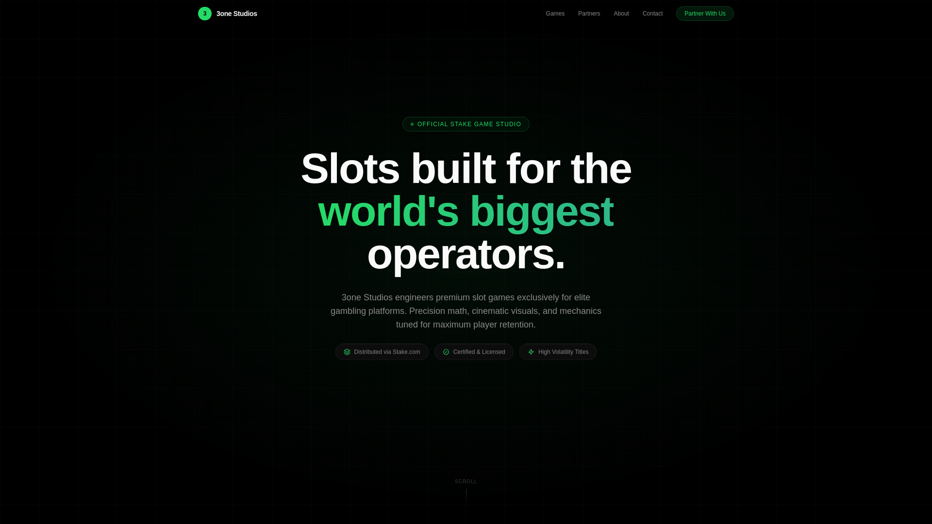 website screenshot of https://3onestudios.com/