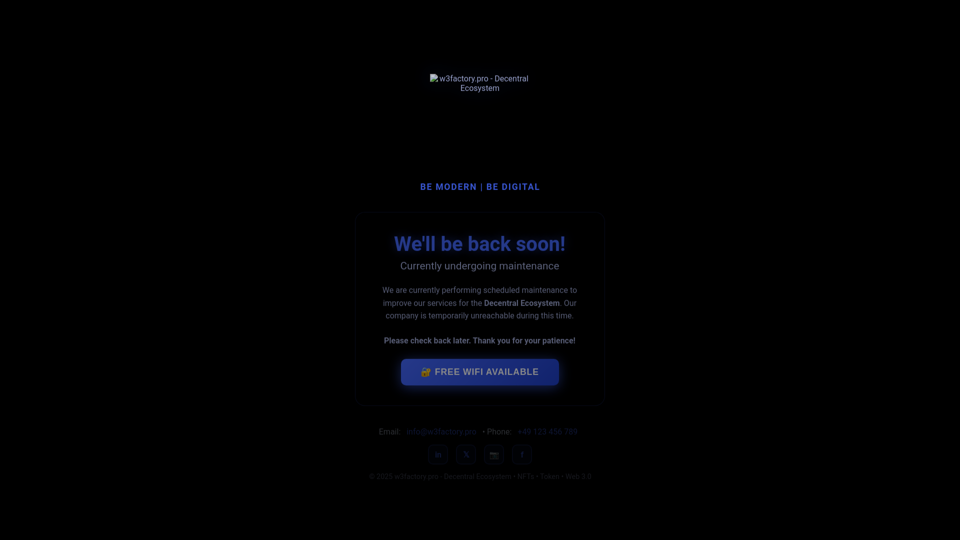 website screenshot of https://w3factory.pages.dev/