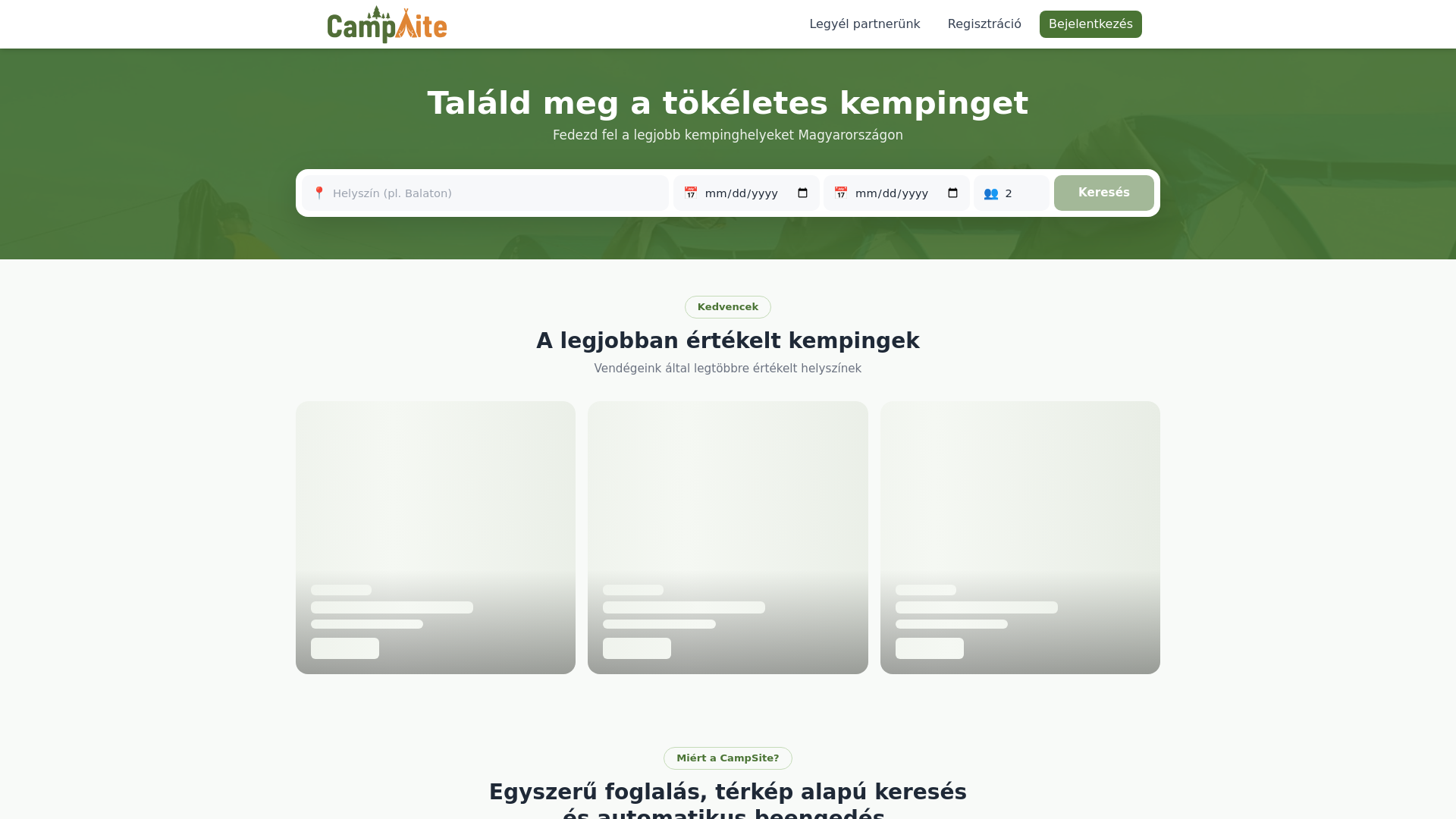 website screenshot of https://campsite.hu