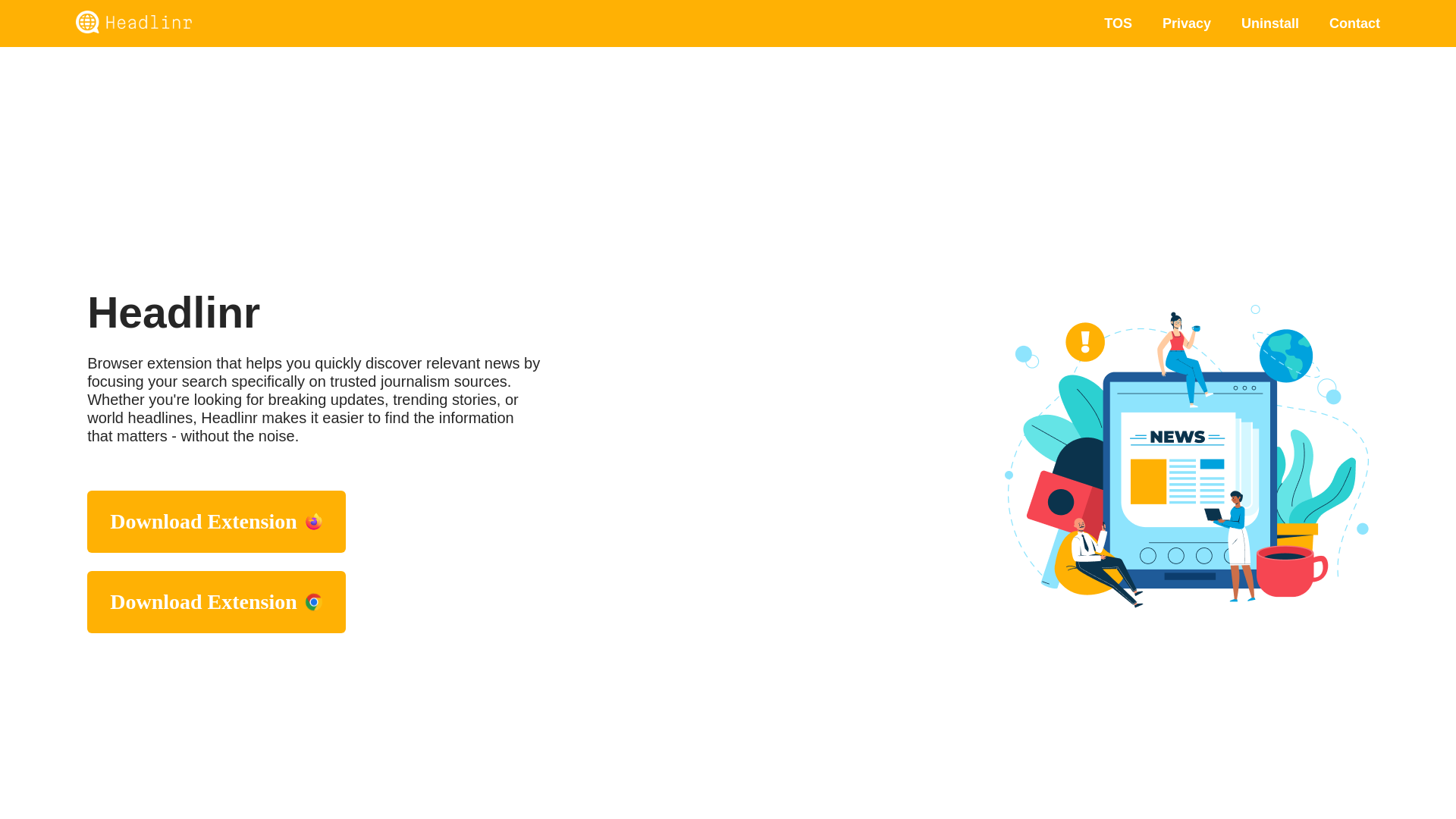 website screenshot of https://headlinrapp.com