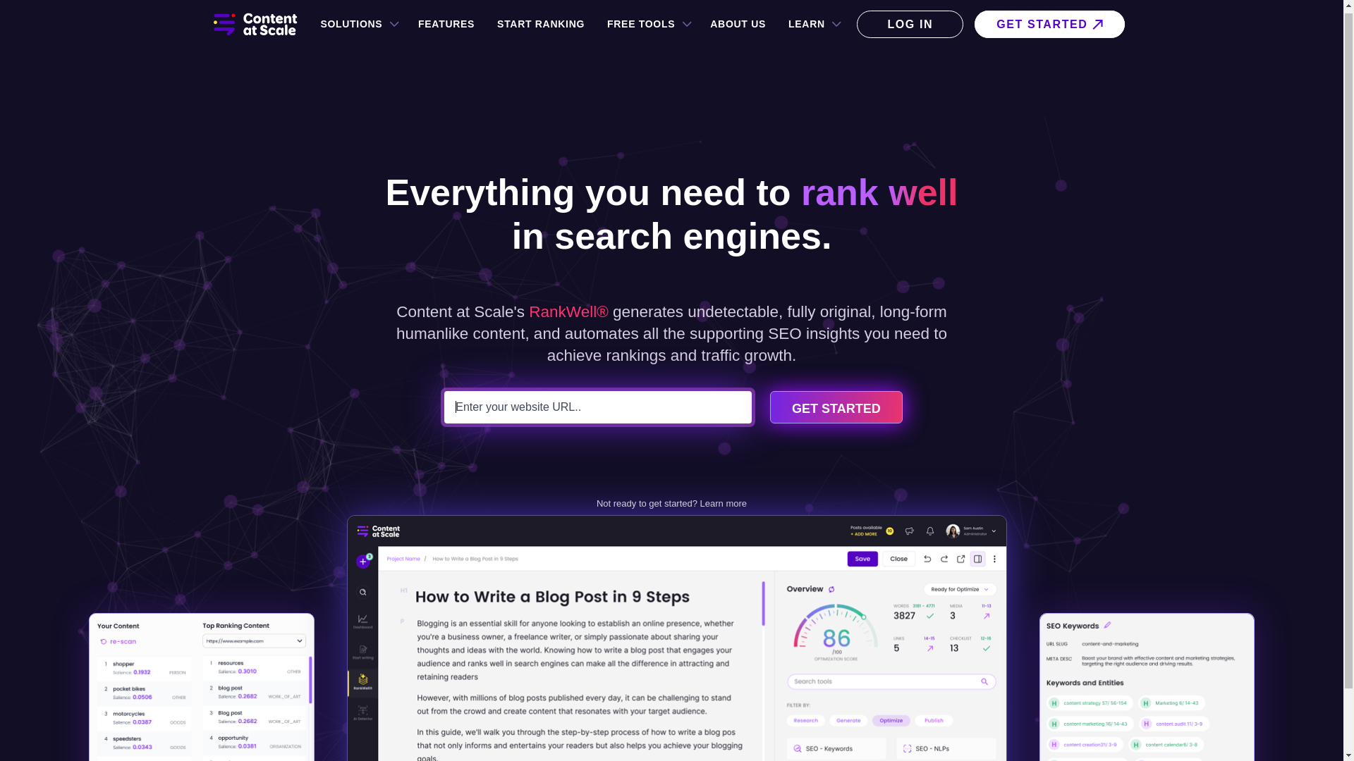 website screenshot of https://contentatscale.ai/