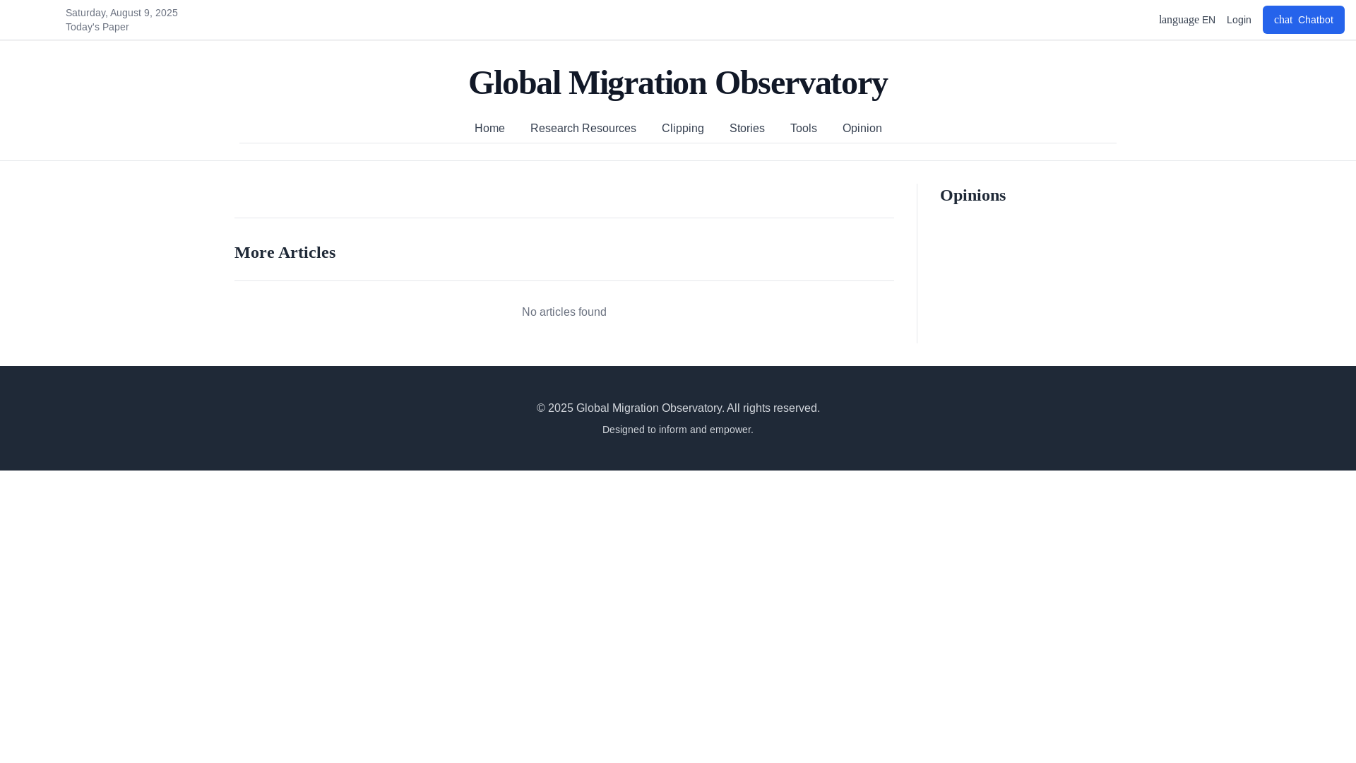 website screenshot of https://globalmigrationobservatory.org/
