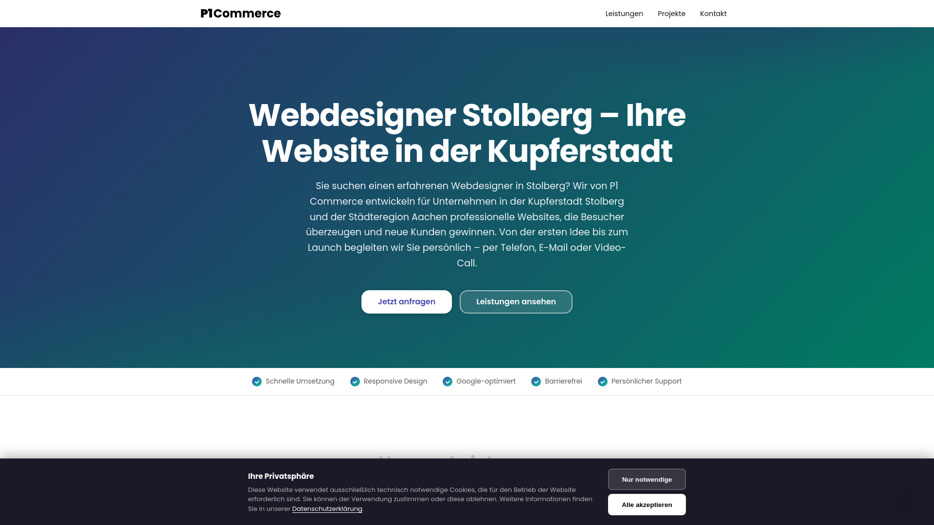 website screenshot of https://webdesigner-stolberg.de