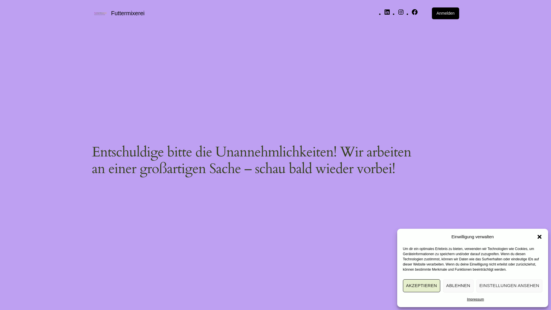 website screenshot of https://futtermixerei.de