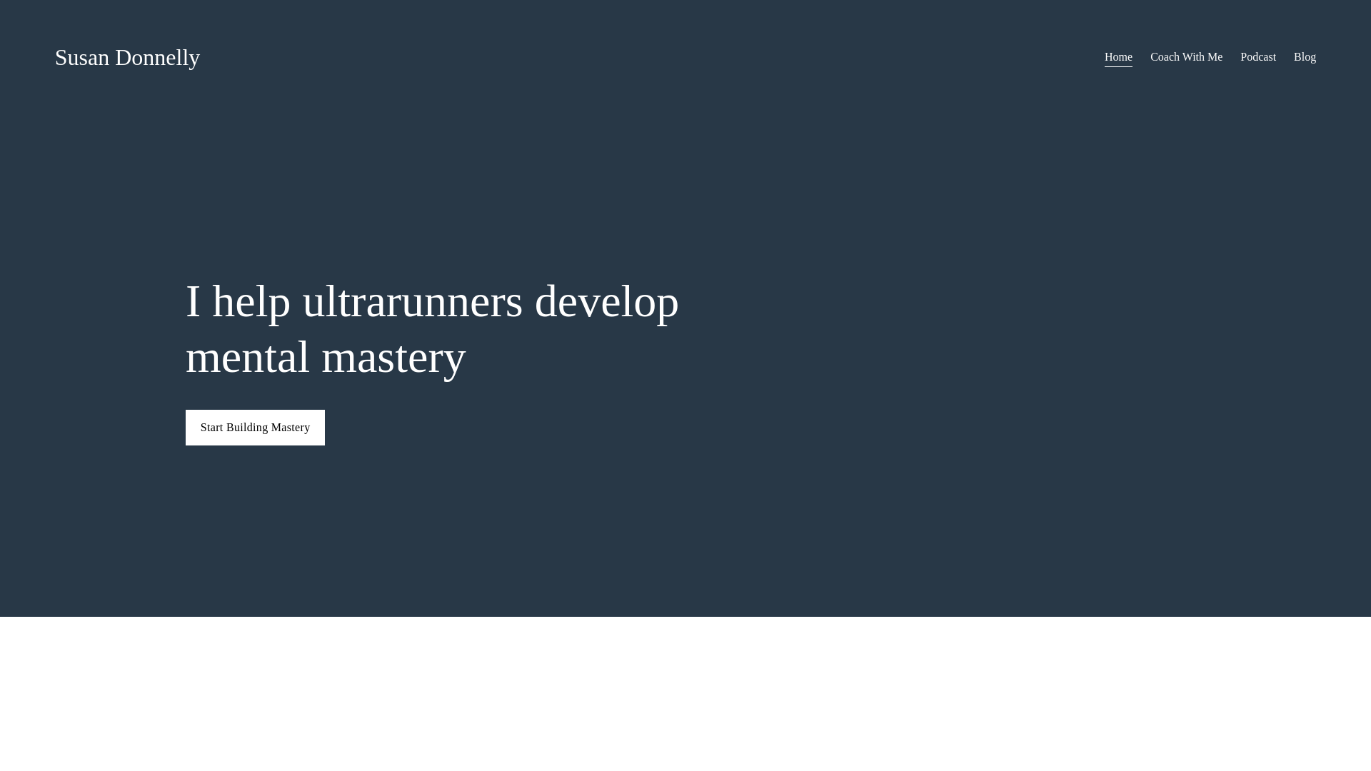 website screenshot of https://ultrarunningmentalmastery.com