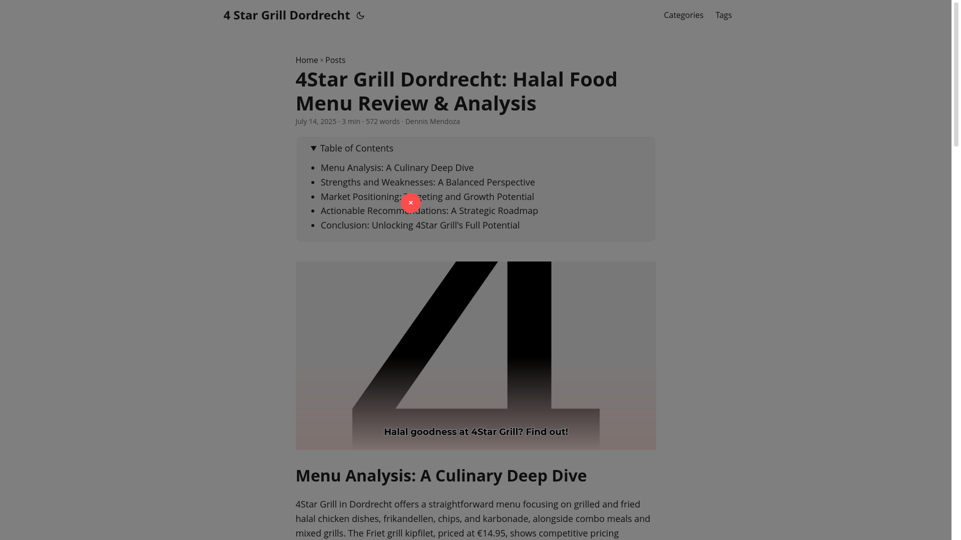 website screenshot of https://4-star-grill-dordrecht.pages.dev/