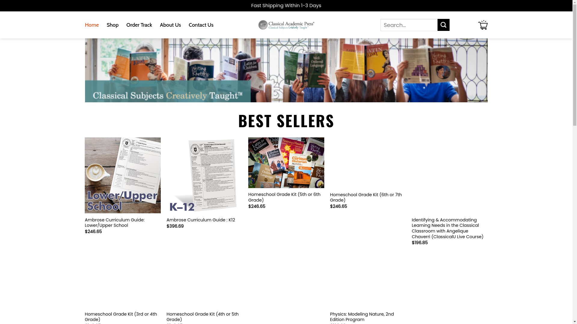 website screenshot of https://bestclassicalacademicpress.shop/