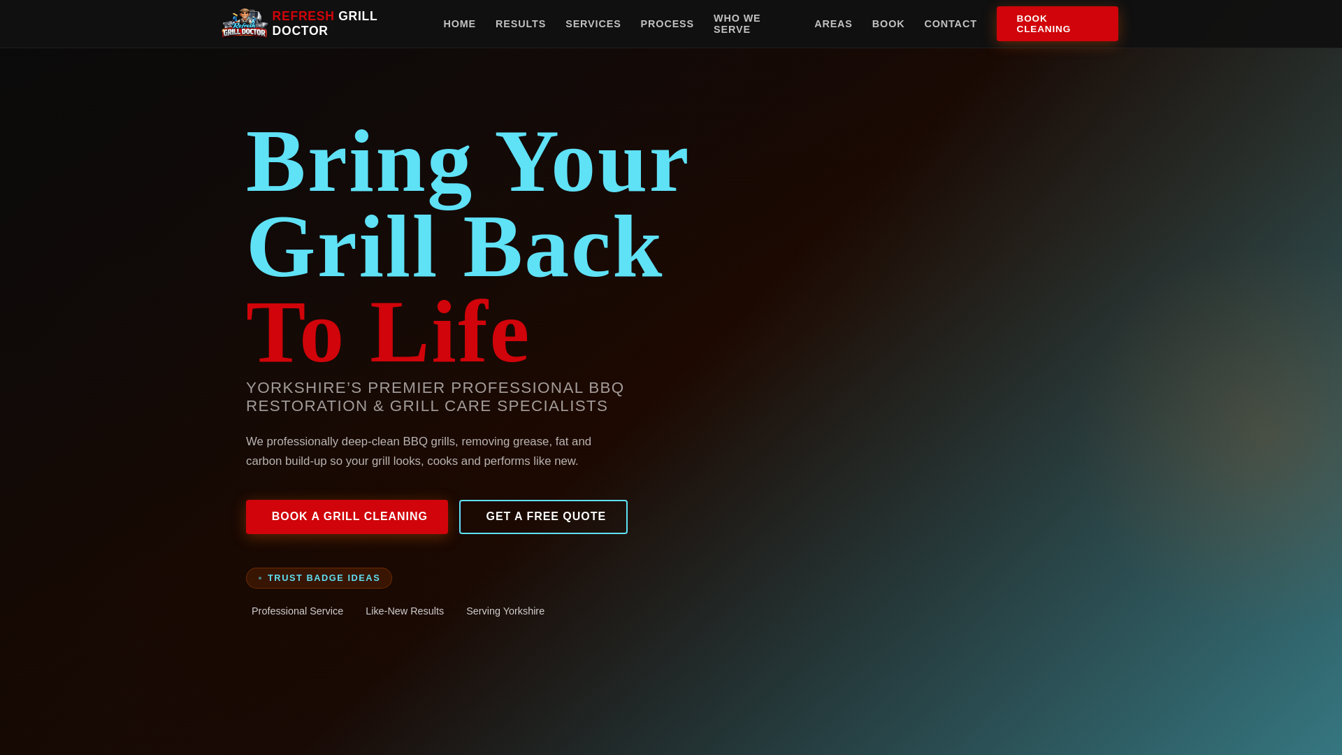 website screenshot of https://refreshgrilldoctor.co.uk/