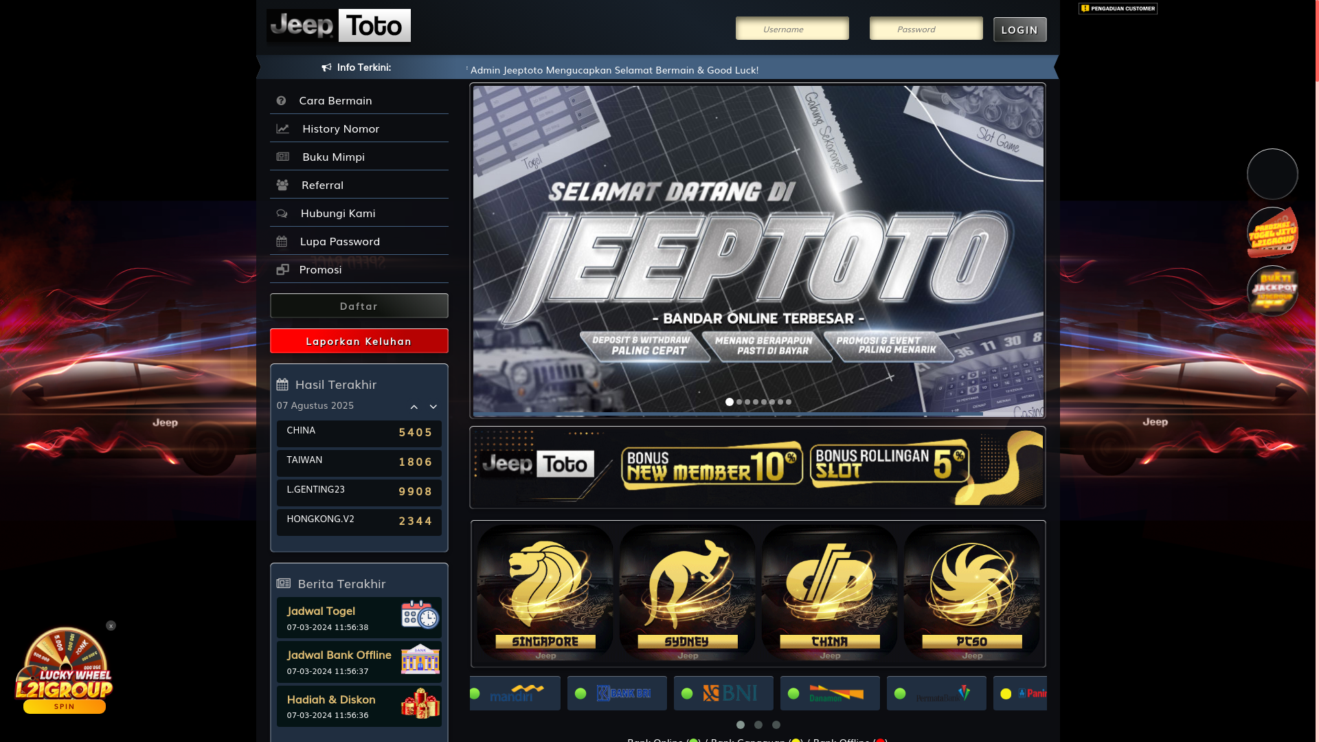 website screenshot of https://jeepfantasi.net/