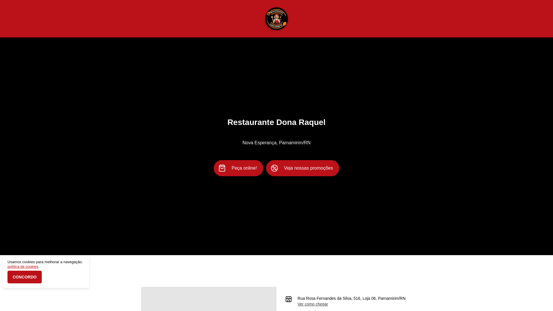 website screenshot of https://restaurantedonaraquel.com.br/