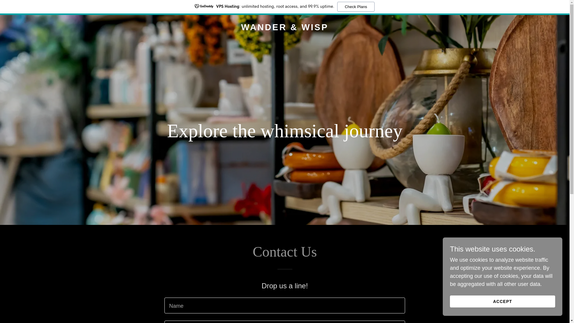 website screenshot of https://wanderandwisp.com/