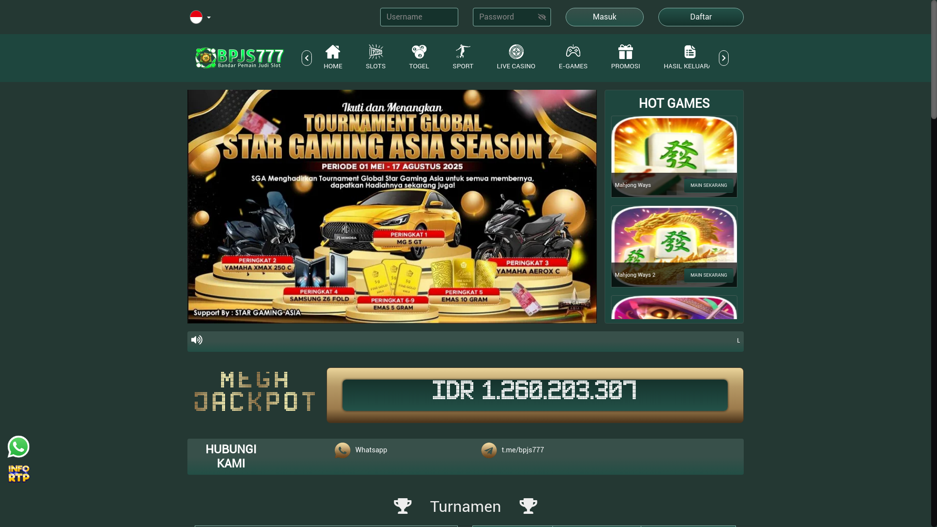 website screenshot of https://bersamabpjs777.online/