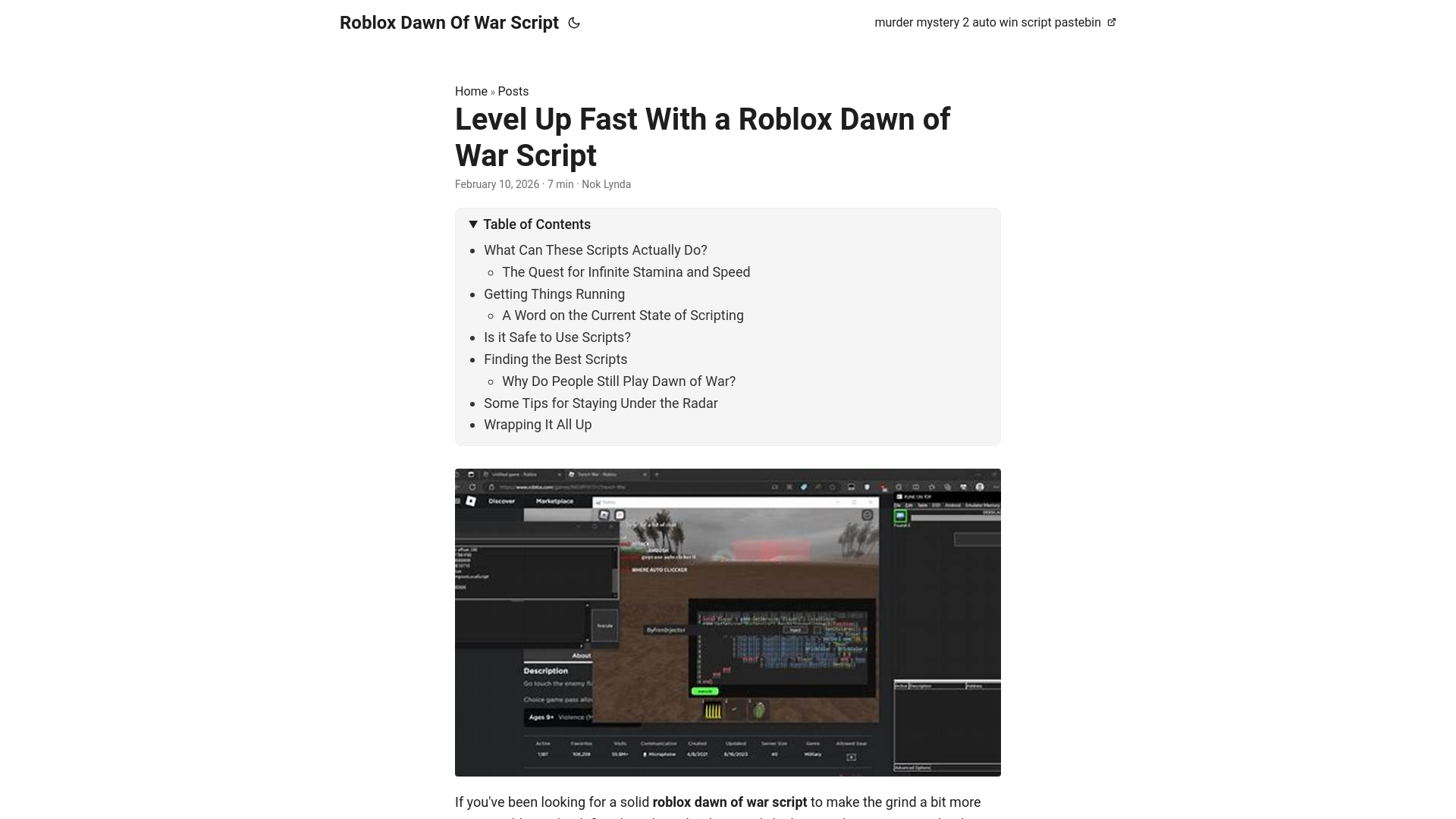 website screenshot of https://roblox-dawn-of-war-script.pages.dev/