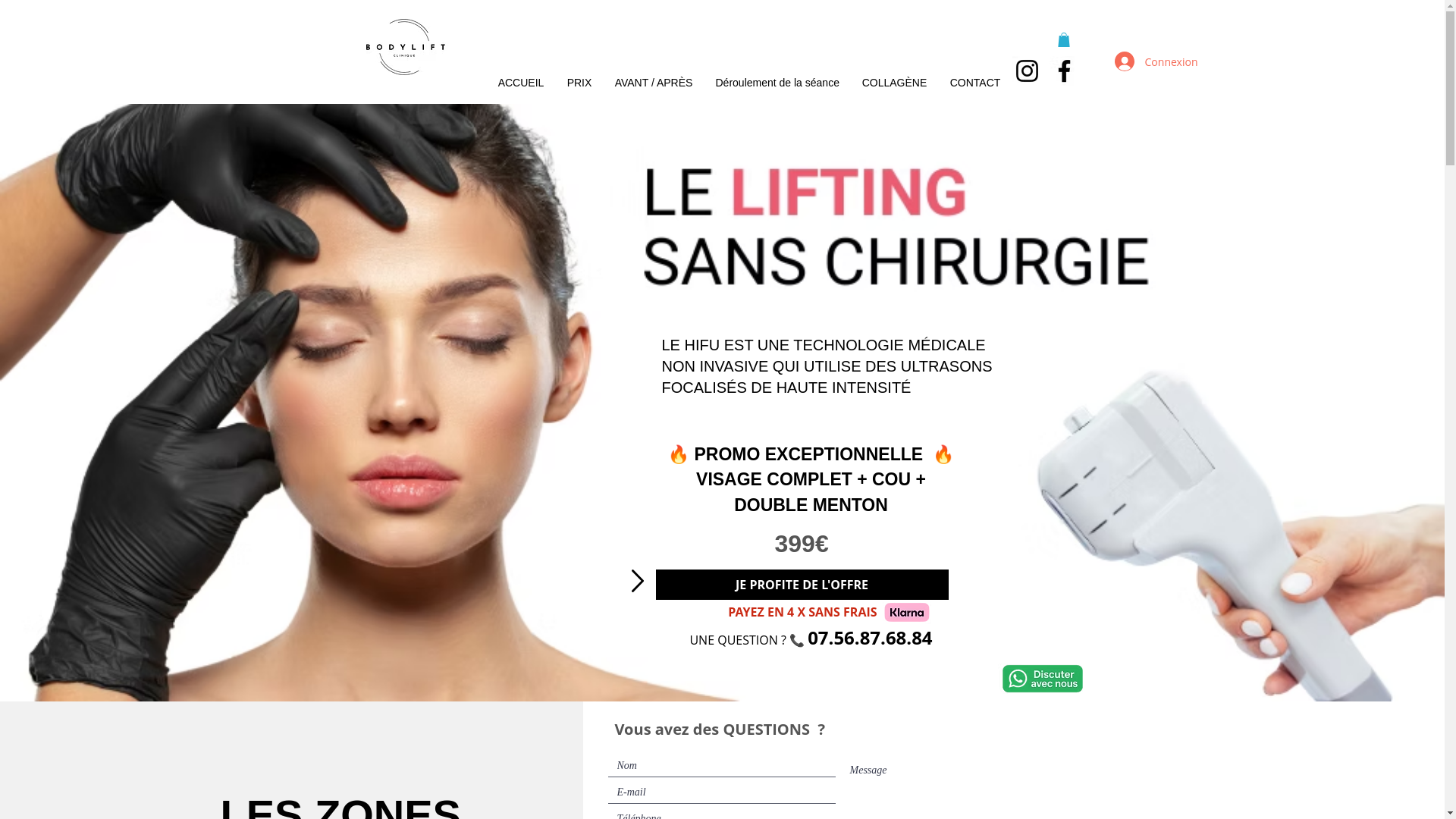 website screenshot of https://liftingsanschirurgie-montpellier.com/