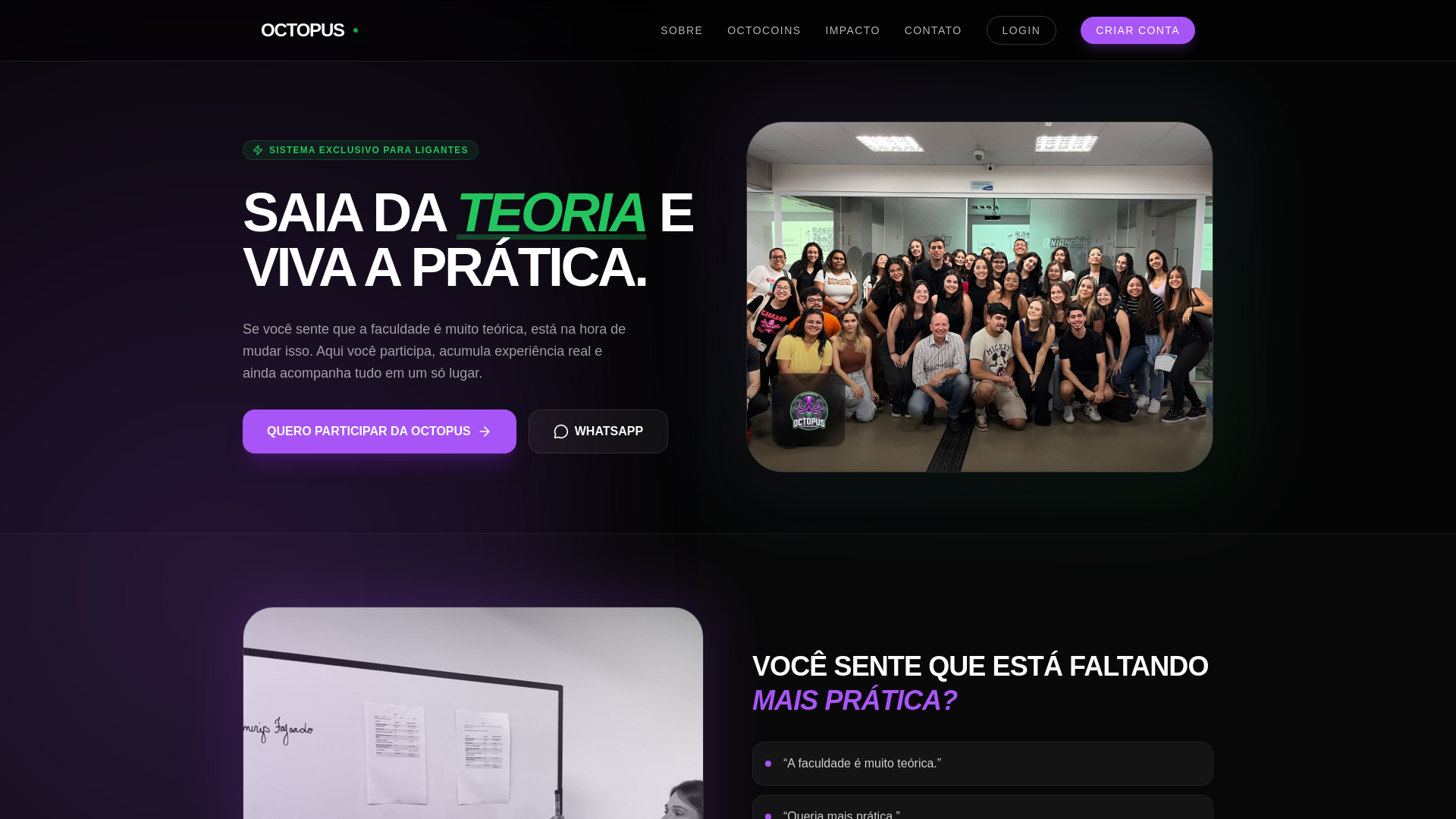 website screenshot of https://octopusliga.com/