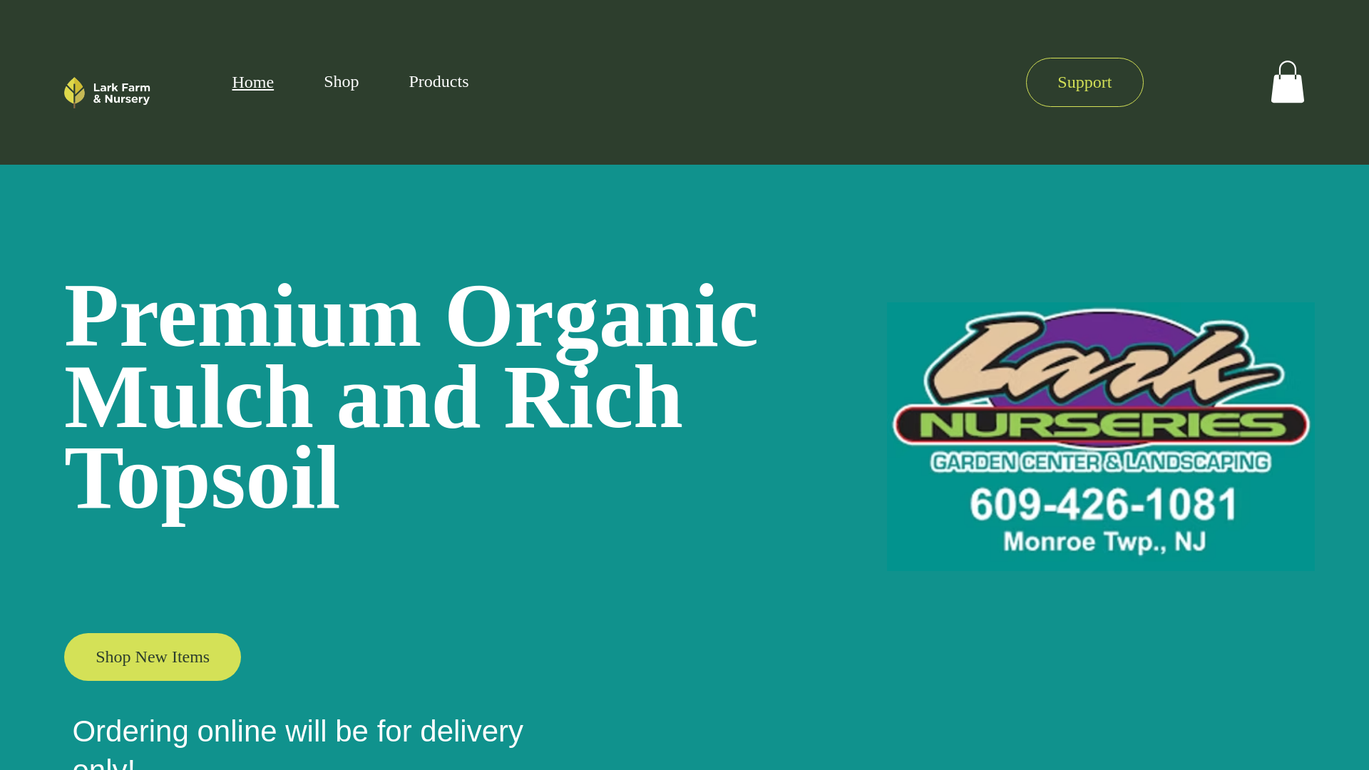 website screenshot of https://larkfarmnursery.com/