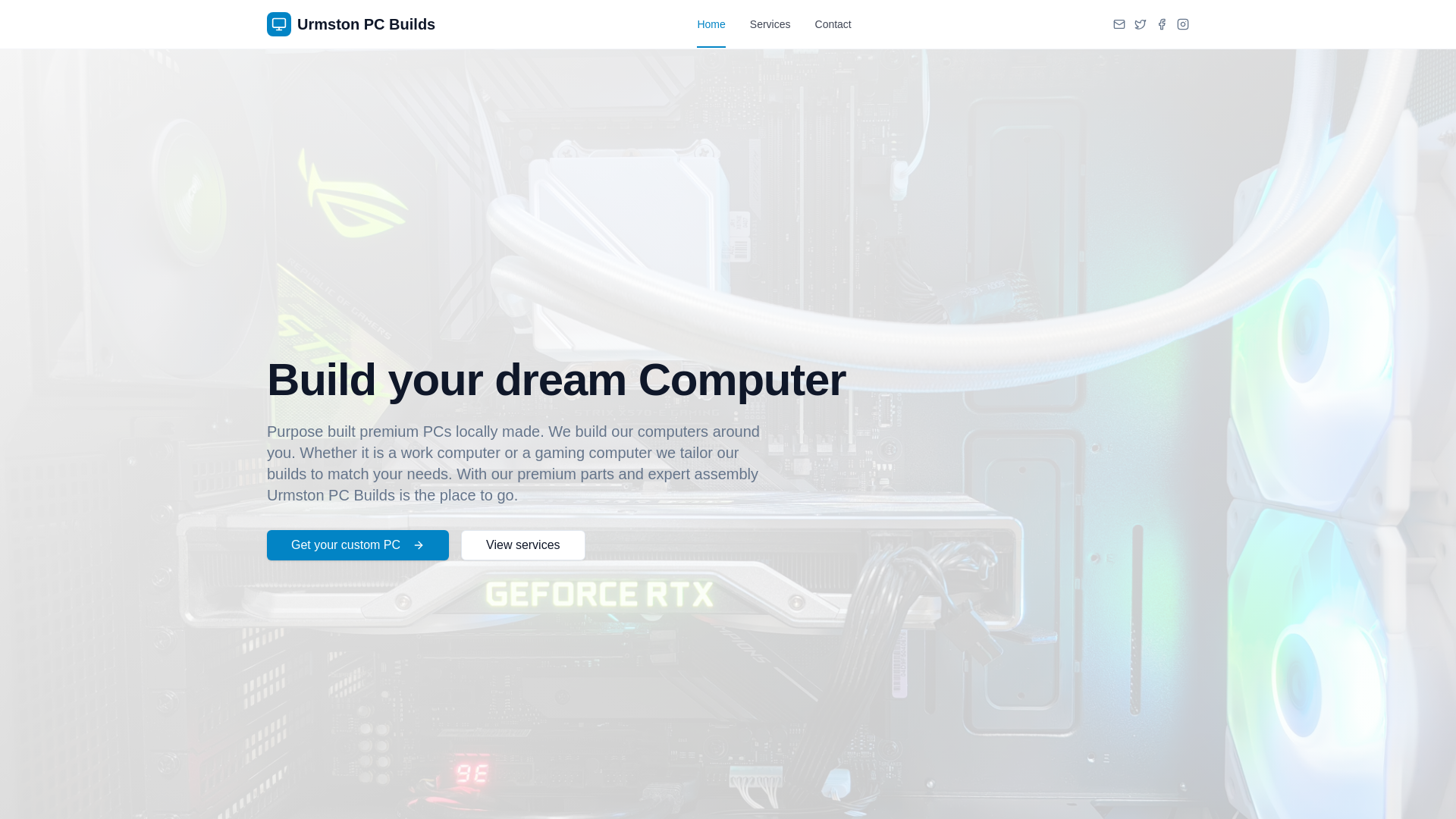 website screenshot of https://urmstonpcbuilds.co.uk/