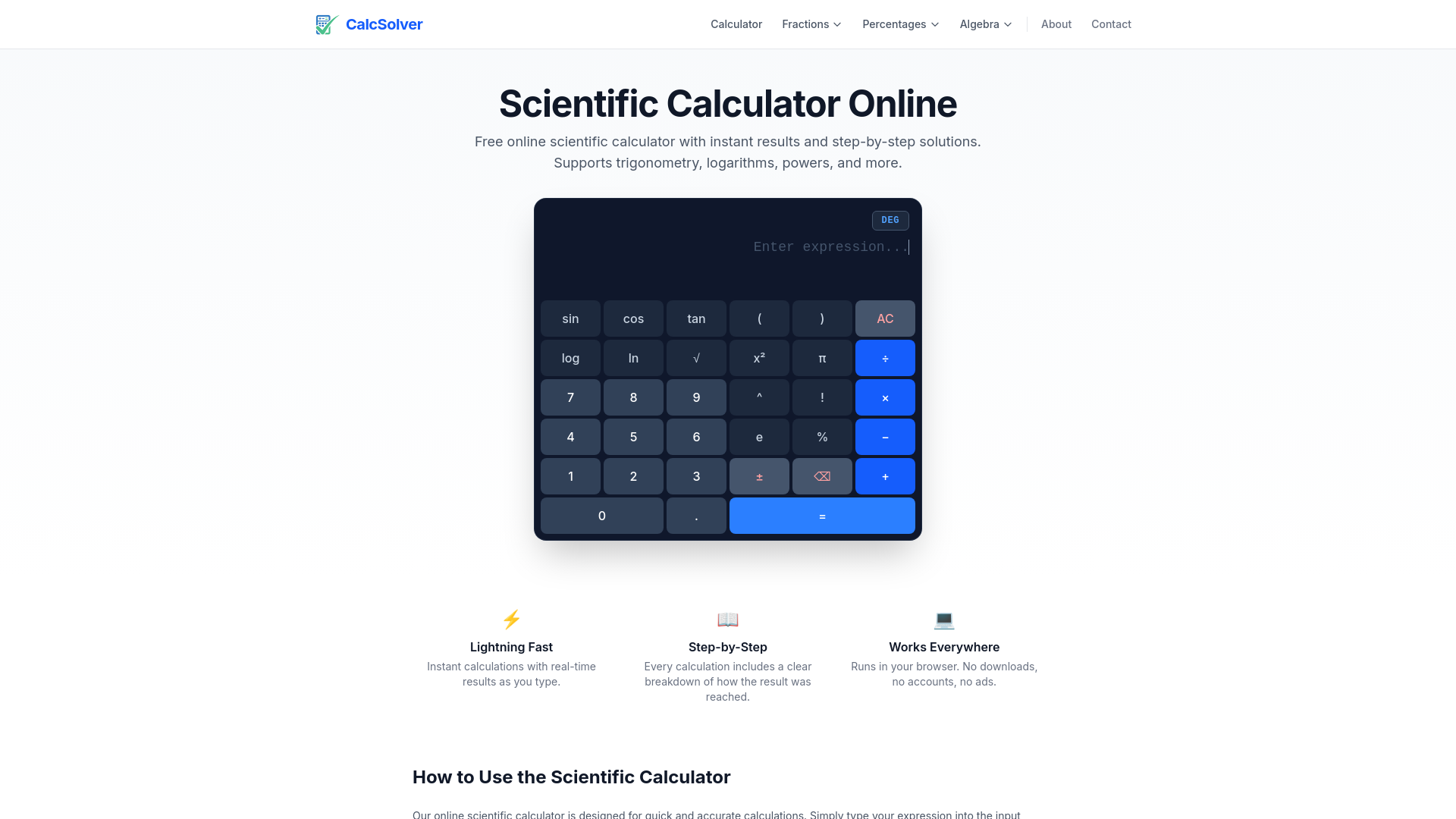 website screenshot of https://calcweb.pages.dev/