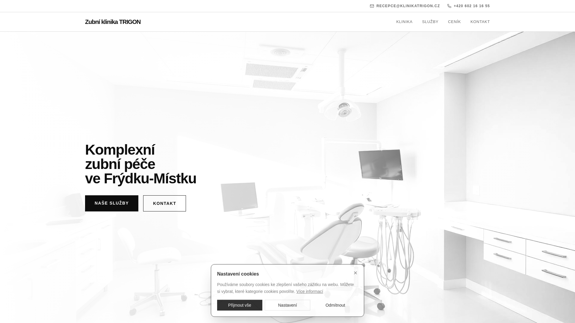 website screenshot of https://klinikatrigon.cz/