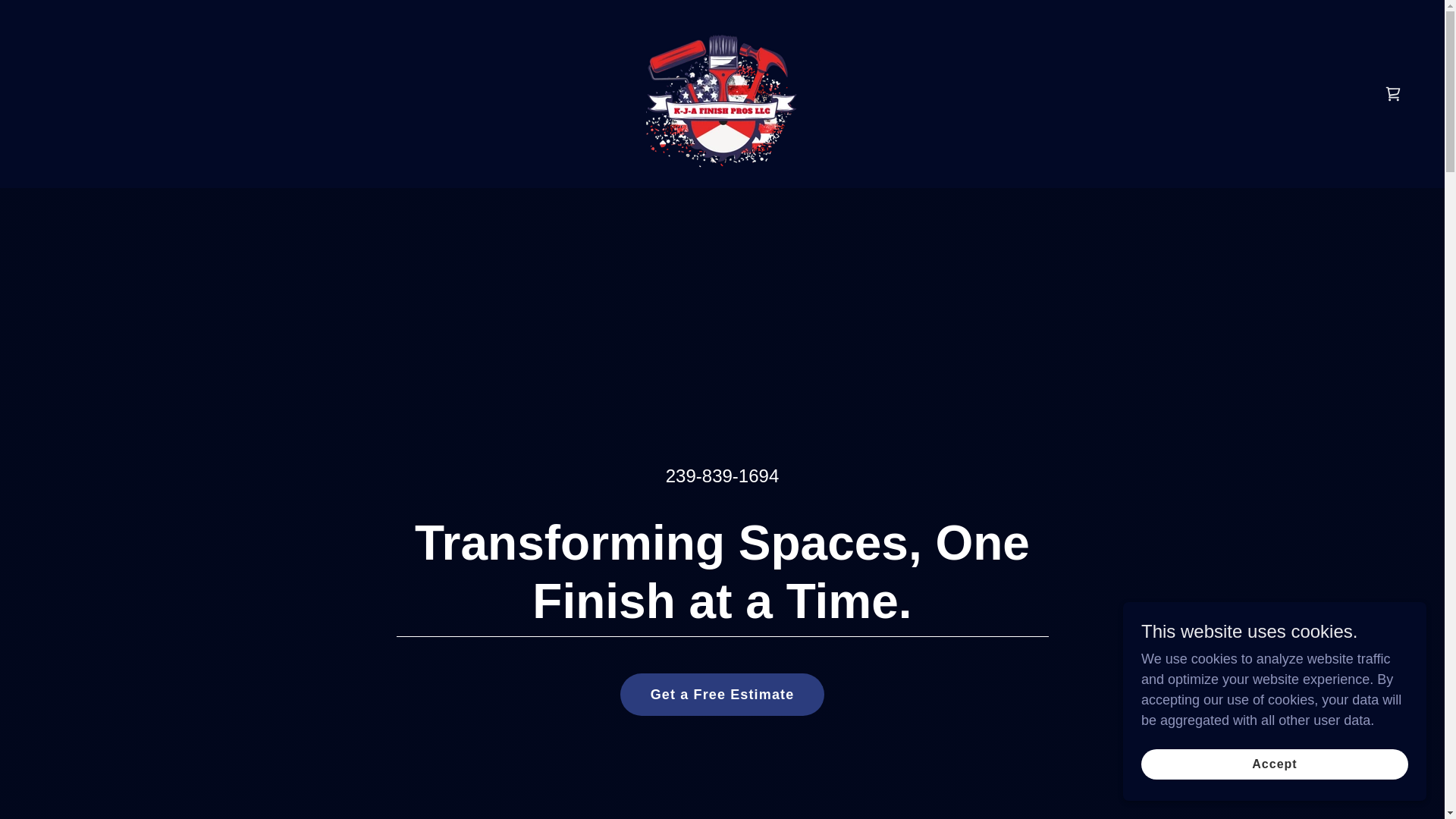website screenshot of https://kjafinishpros.com/