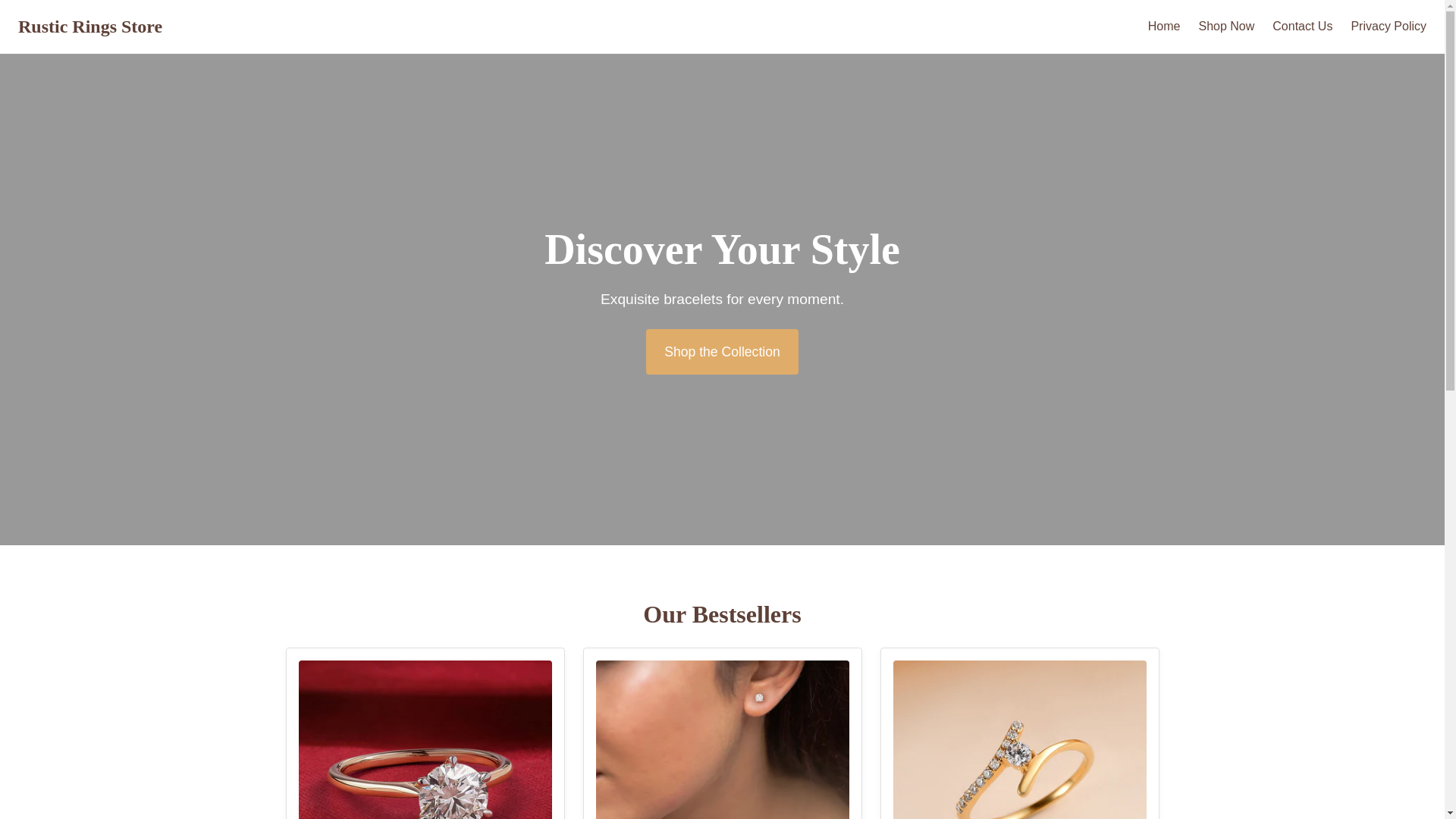 website screenshot of https://rusticrings.store/