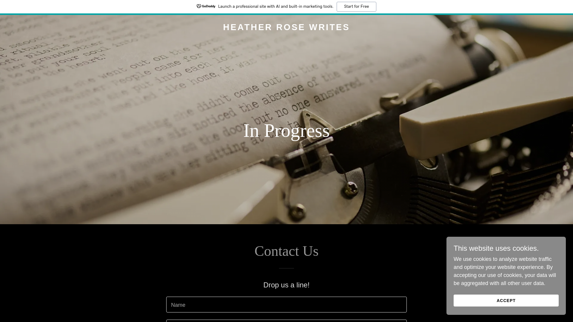 website screenshot of https://heatherrosewrites.com/