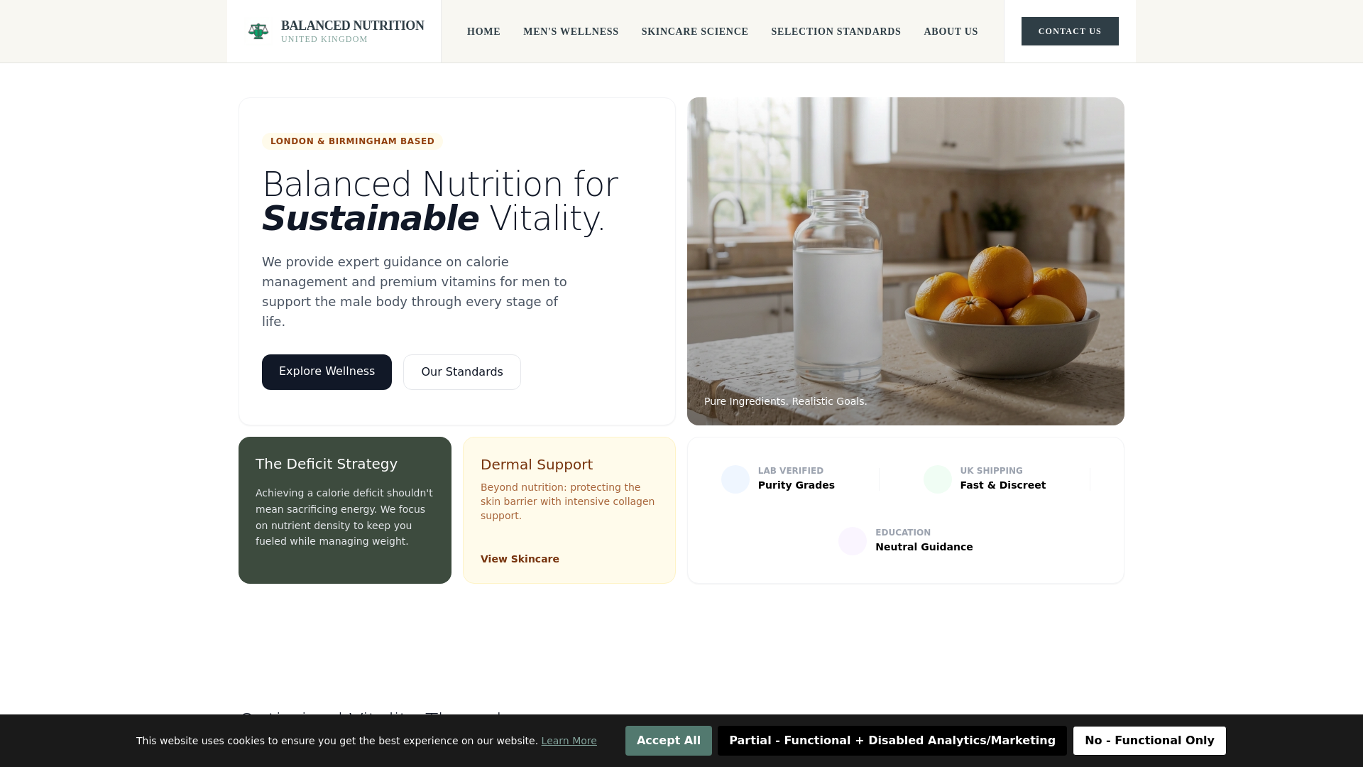 website screenshot of https://balancednutritionukam.info