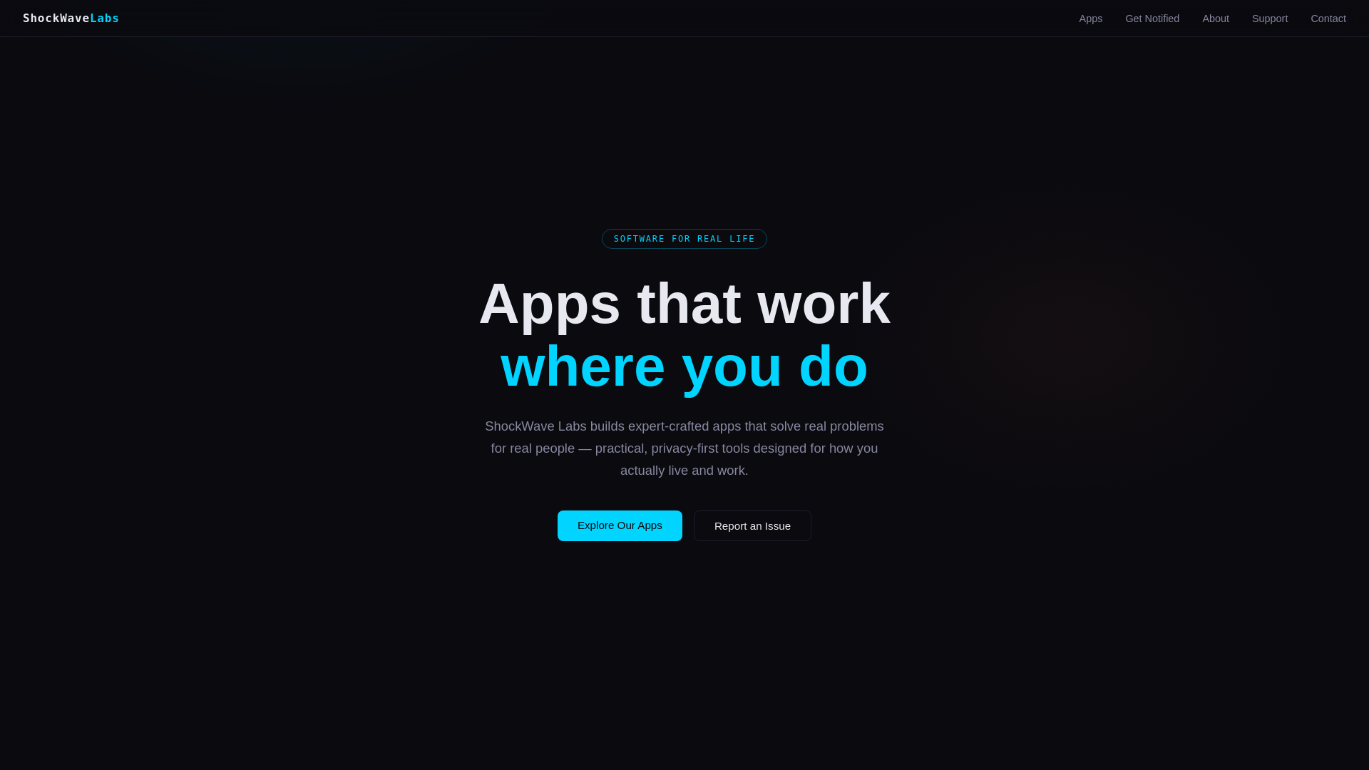 website screenshot of https://shockwavelabs.pages.dev/