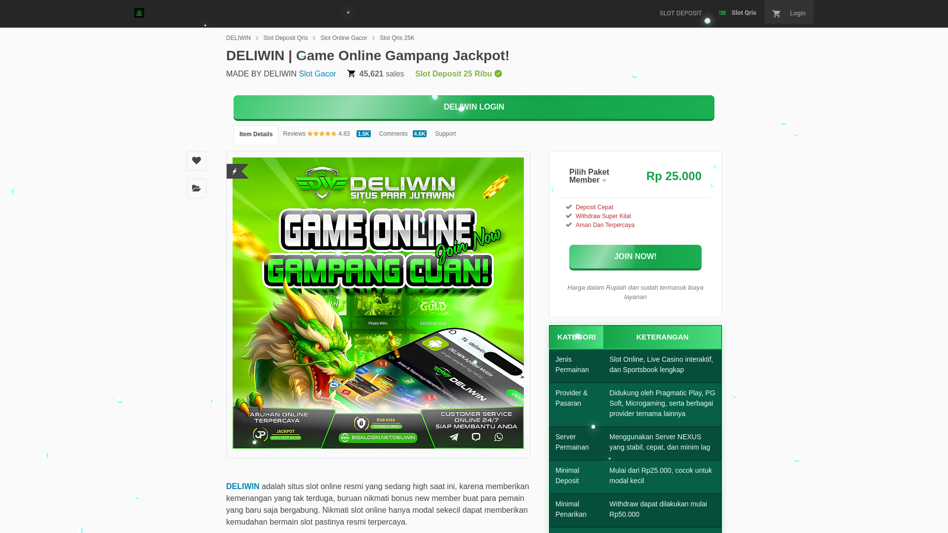 website screenshot of https://deliwin-gameonline-jackpot.pages.dev/